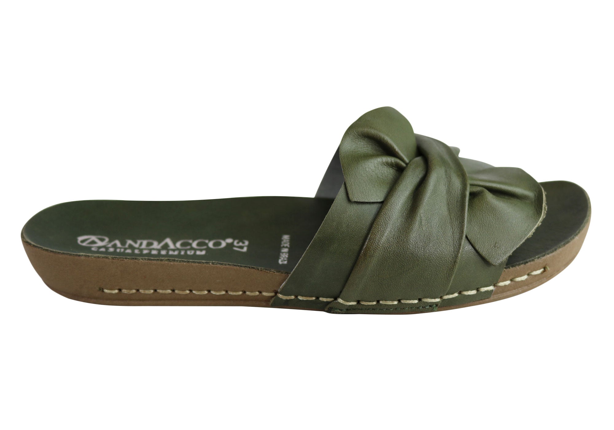 Andacco Women's Comfortable Leather Slide Sandals - Handmade in Brazil - Perfect for Beach, Pool, and Summer Casual Wear