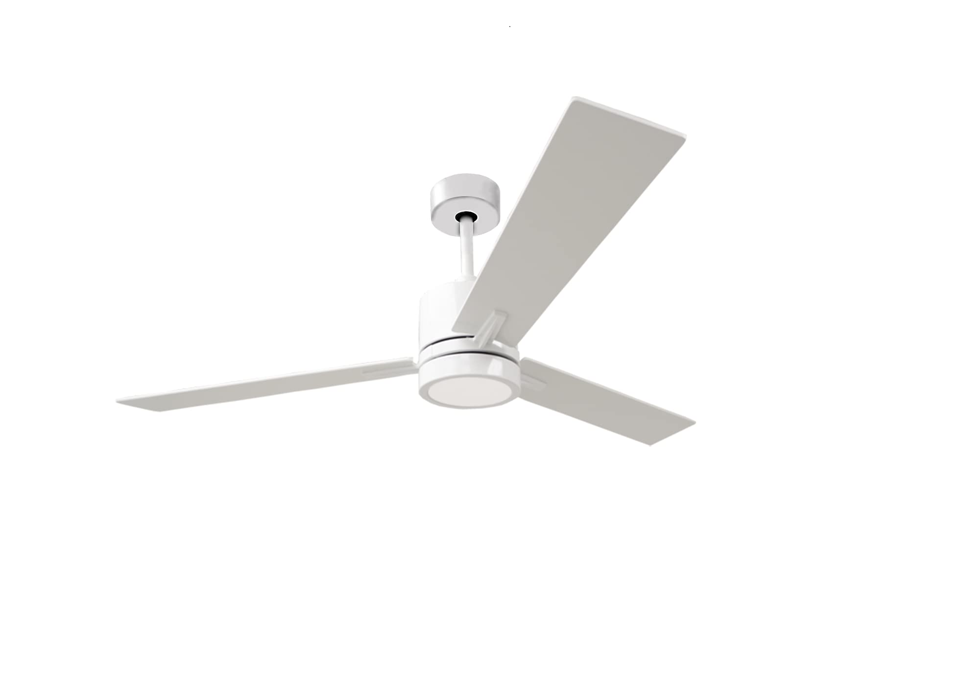 52 Inch White Ceiling Fan with LED Light - 3000K Warm White, 3 Blades, Quiet DC Motor - Perfect for Bedroom, Kids Room, Living Room & Home Office (Modern Indoor Cooling Solution)