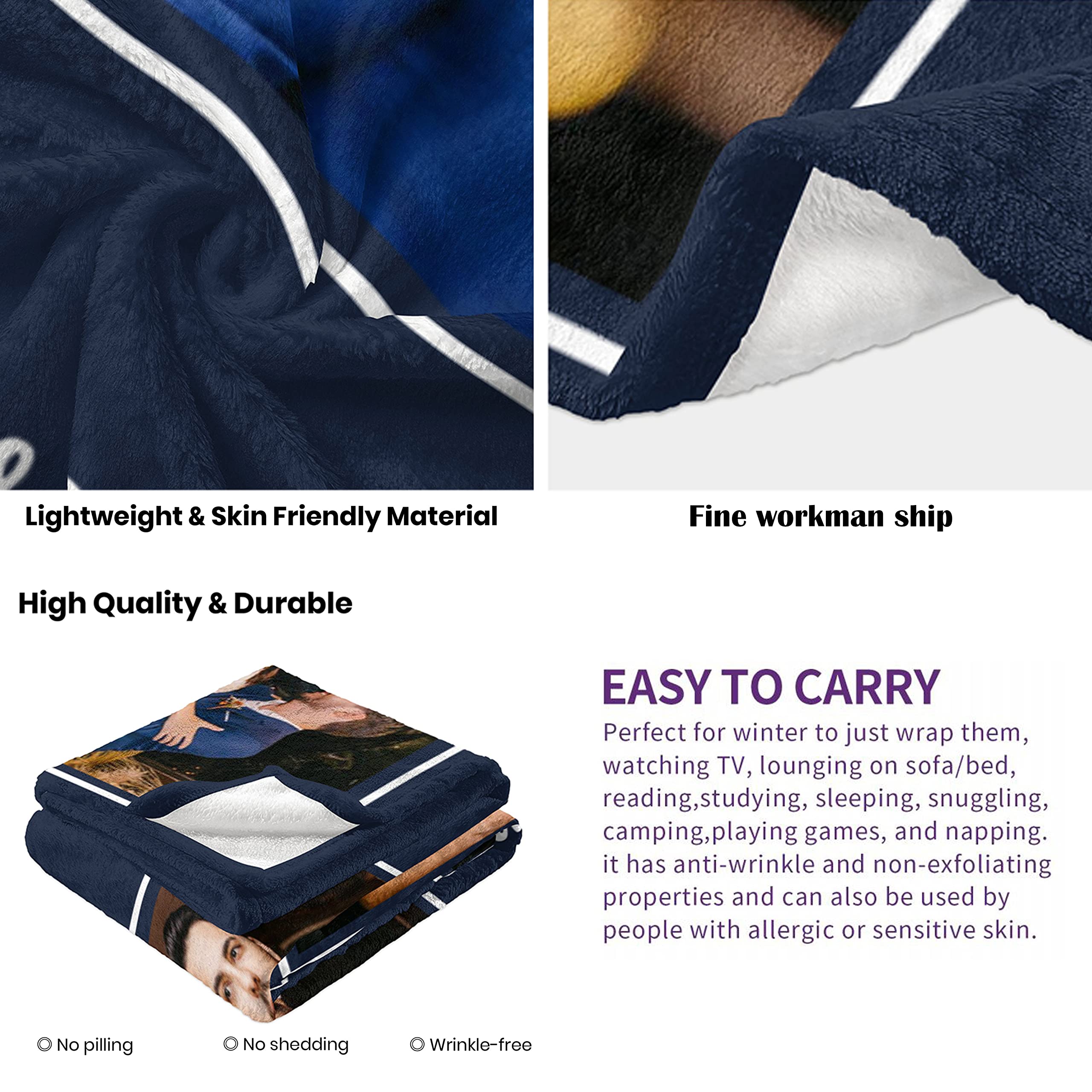 Personalized Anniversary & Birthday Gifts for Husband - Custom Couple Blankets with Names - Romantic Valentines Day & Wedding Presents for Him - Perfect for Long Distance Relationships & Home Decor