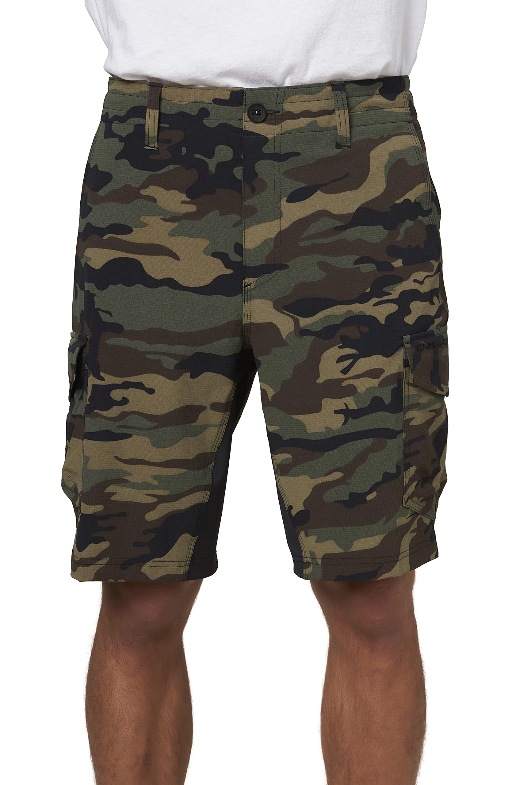 O'NEILL Men's GI Hybrid Cargo Shorts - Elastic Waist & Pockets for Outdoor Activities