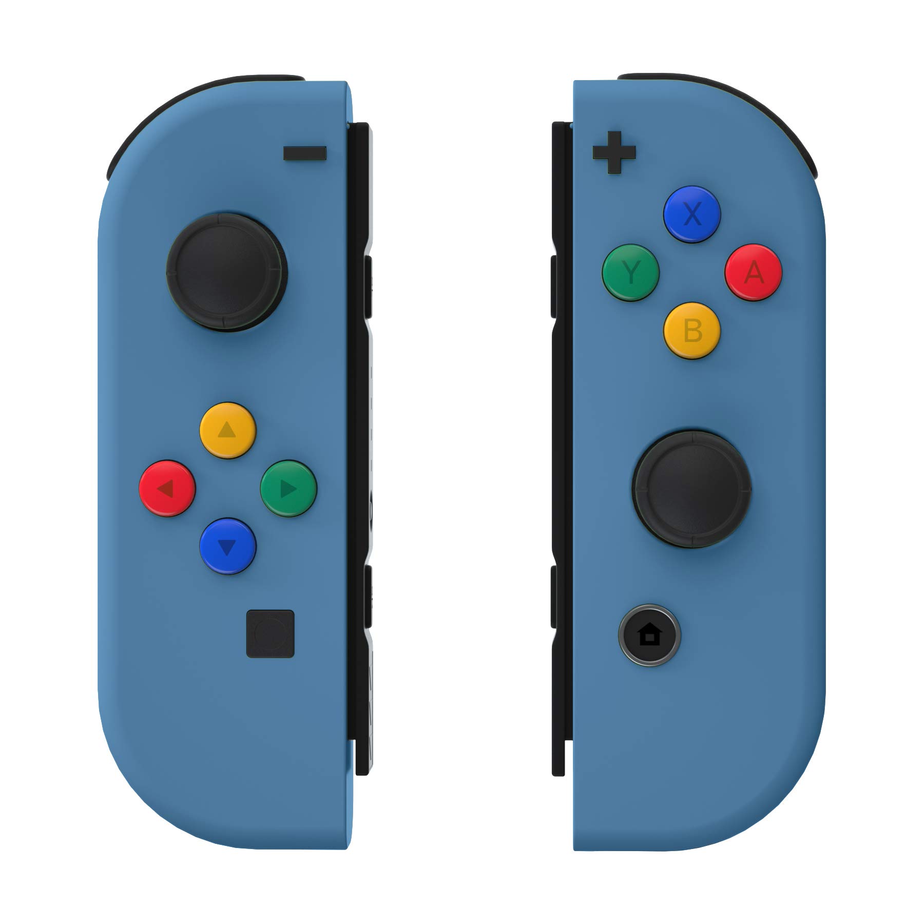 eXtremeRate Soft Touch Airforce Blue Joycon Controller Shell Replacement for Nintendo Switch & Switch OLED - DIY Housing with ABXY Buttons (Console Not Included) | Perfect for Gaming, Travel, and Customization
