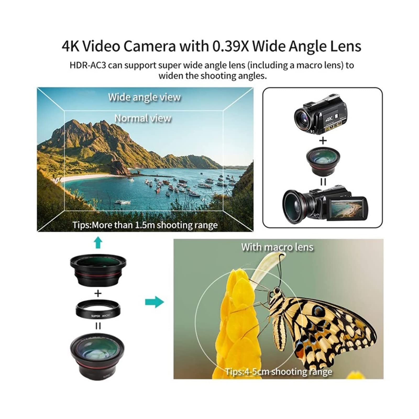 BODORME 4K Video Camera with IR Night Vision - Full HD Digital Camcorder for Vlogging, YouTube & Professional Photography - Perfect for Travel, Events & Home Security Recording
