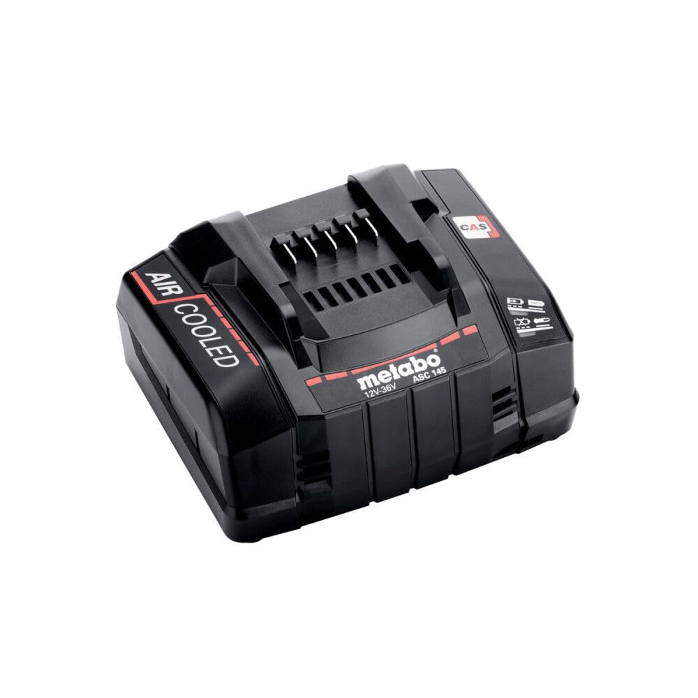 Metabo ASC 145 12-36V Air Cooled Fast Battery Charger for Power Tools - Perfect for Construction Sites, Workshops & DIY Projects
