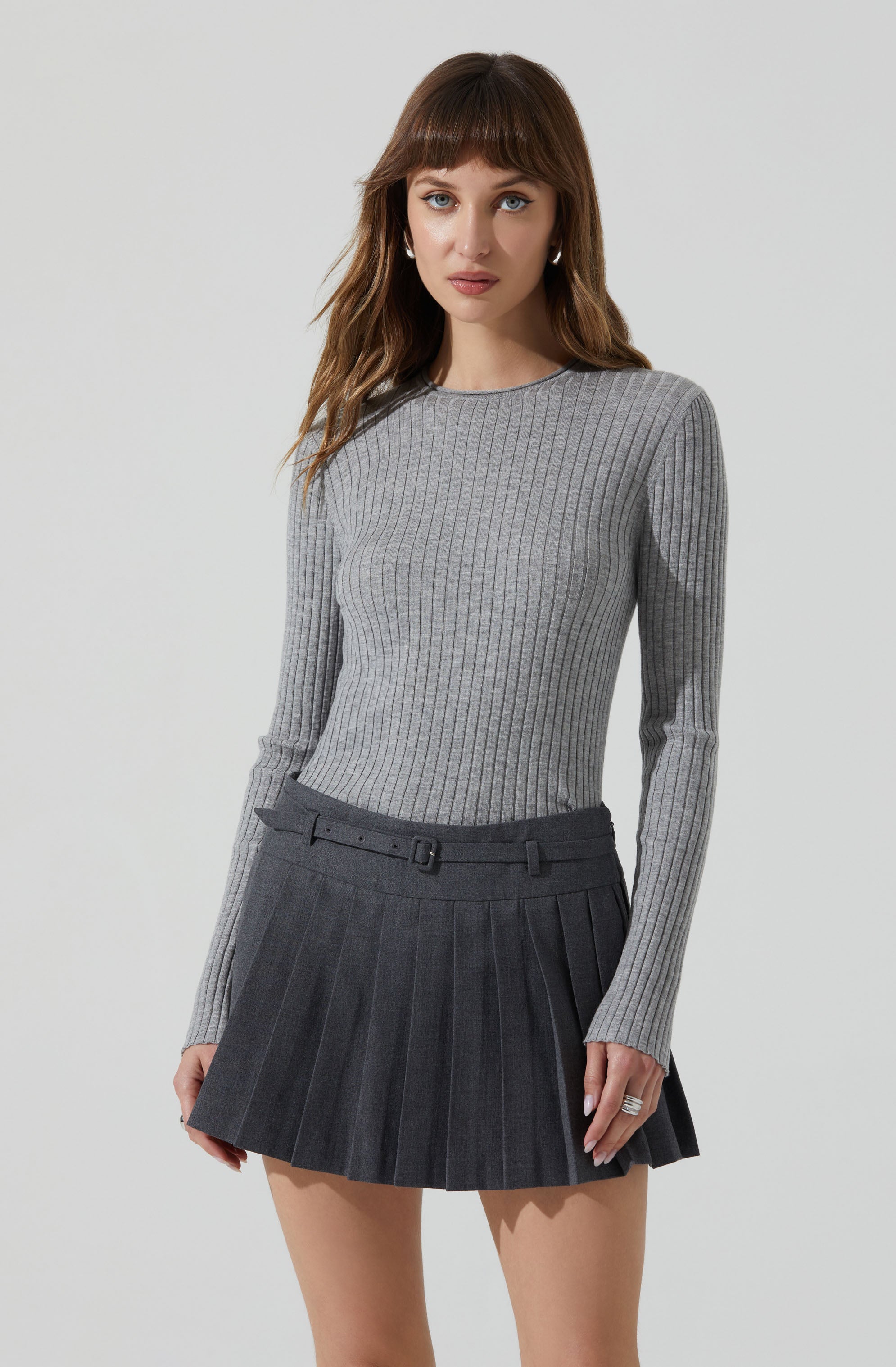Reece Ribbed Long Sleeve Sweater for Women - Soft Knit Pullover Top, Winter Warm Turtleneck Jumper (Casual Outfits, Office Wear, Date Night)