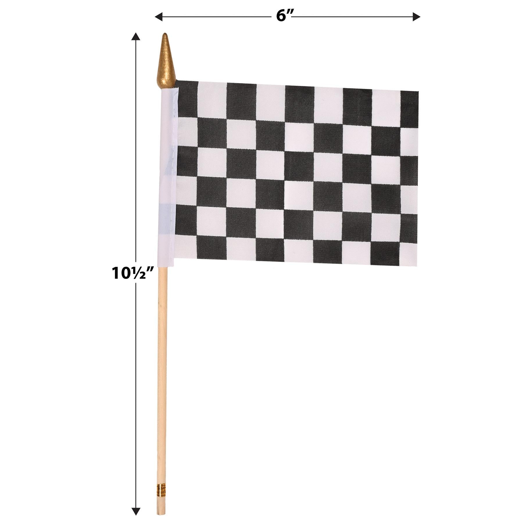 12 Pack Beistle 4x6 Inch Checkered Party Flags - Durable Fabric Decoration for Birthday, Graduation & Patriotic Celebrations - Perfect for Outdoor & Indoor Events