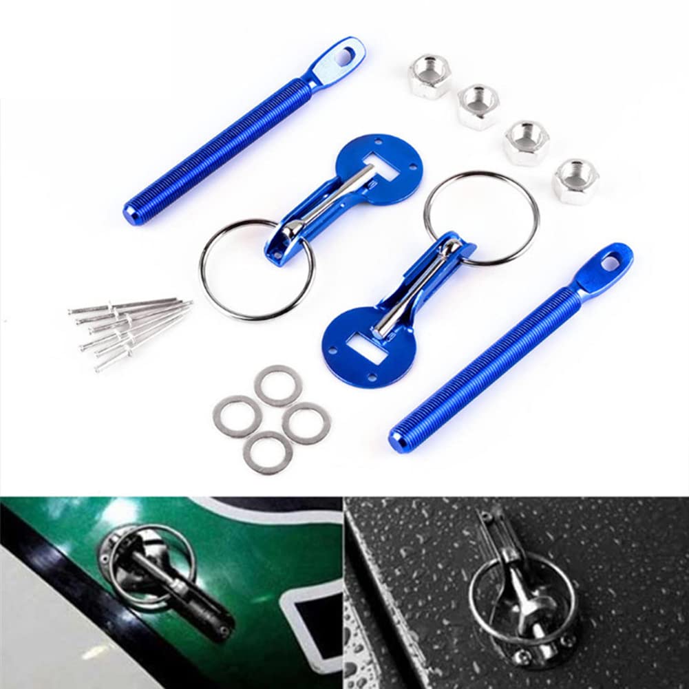 SEADEAR Universal Hood Pin Lock Kit - Black Racing Sport Car Bonnet Safety Pins | Secure Hood for Track Days, Car Shows & Off-Road Adventures