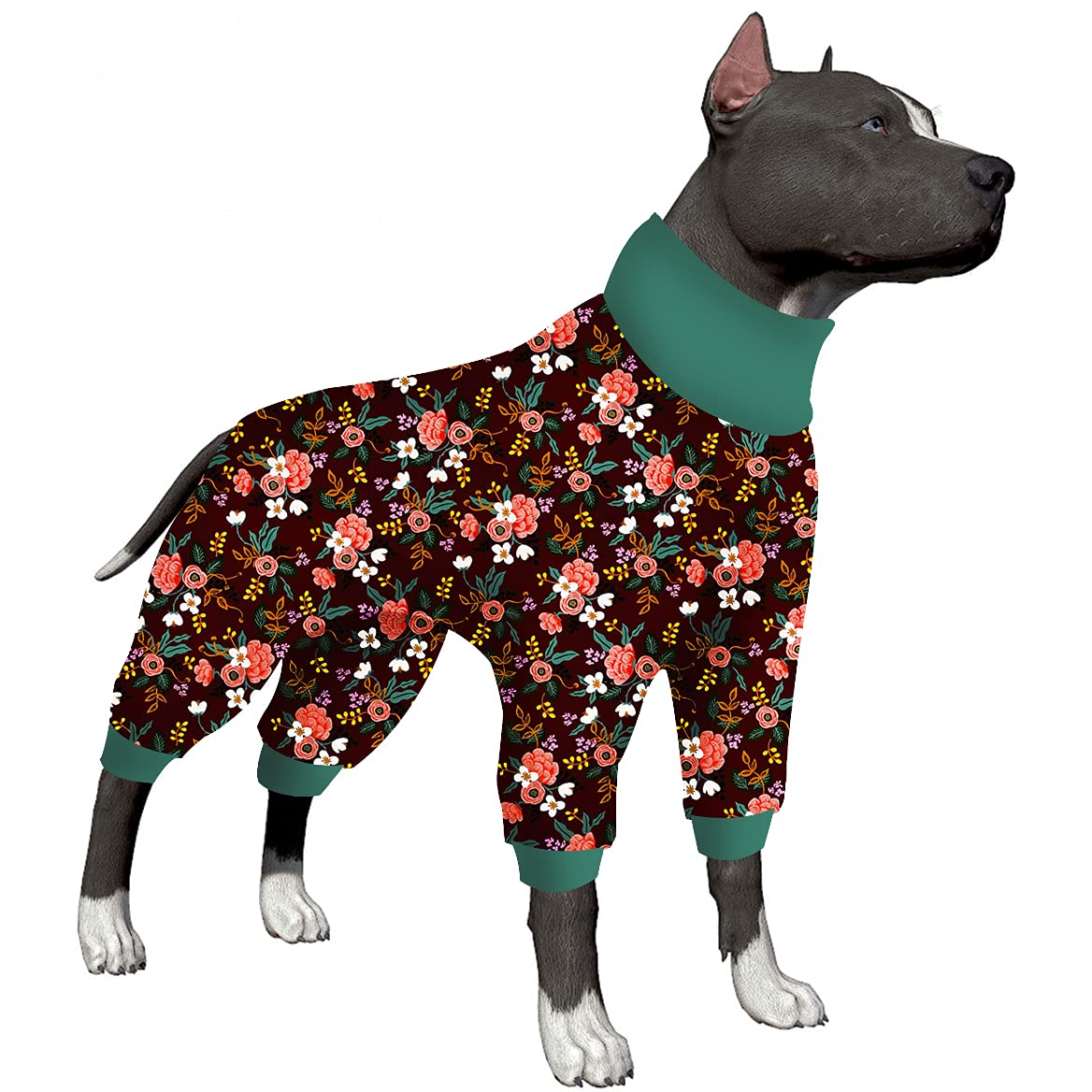 LovinPet UV Protection Dog Pajamas for Large Breeds - Breathable Dog Onesies for Anxiety Relief & Surgery Recovery - Blue Yonder Prints Dog Sweater for Comfort & Healing - Perfect for Post-Surgery Care & Stress Relief