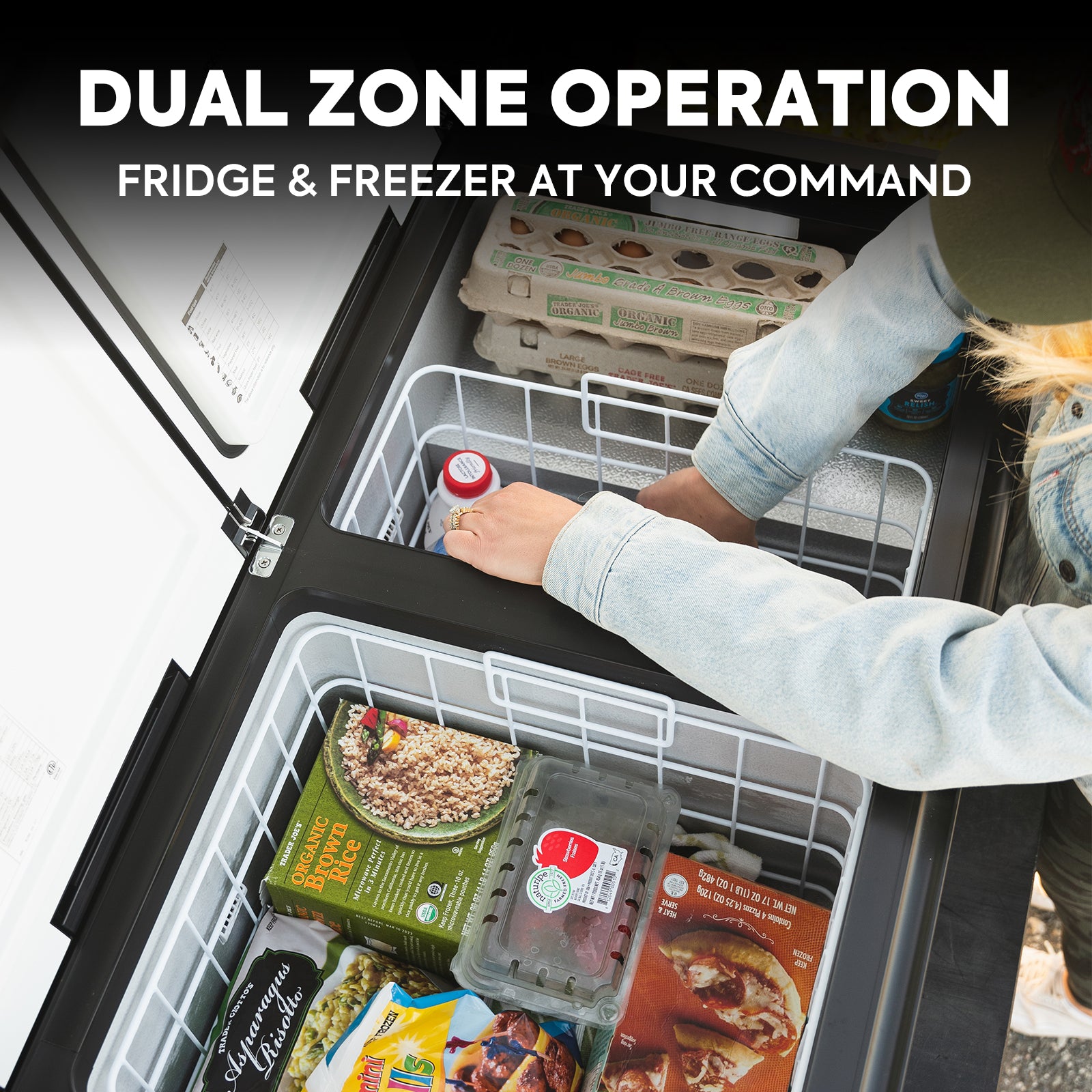 ICECO VL90ProD 95QT Dual Zone 12V RV Fridge Freezer - Portable Refrigerator for Camping, Road Trips & Outdoor Adventures