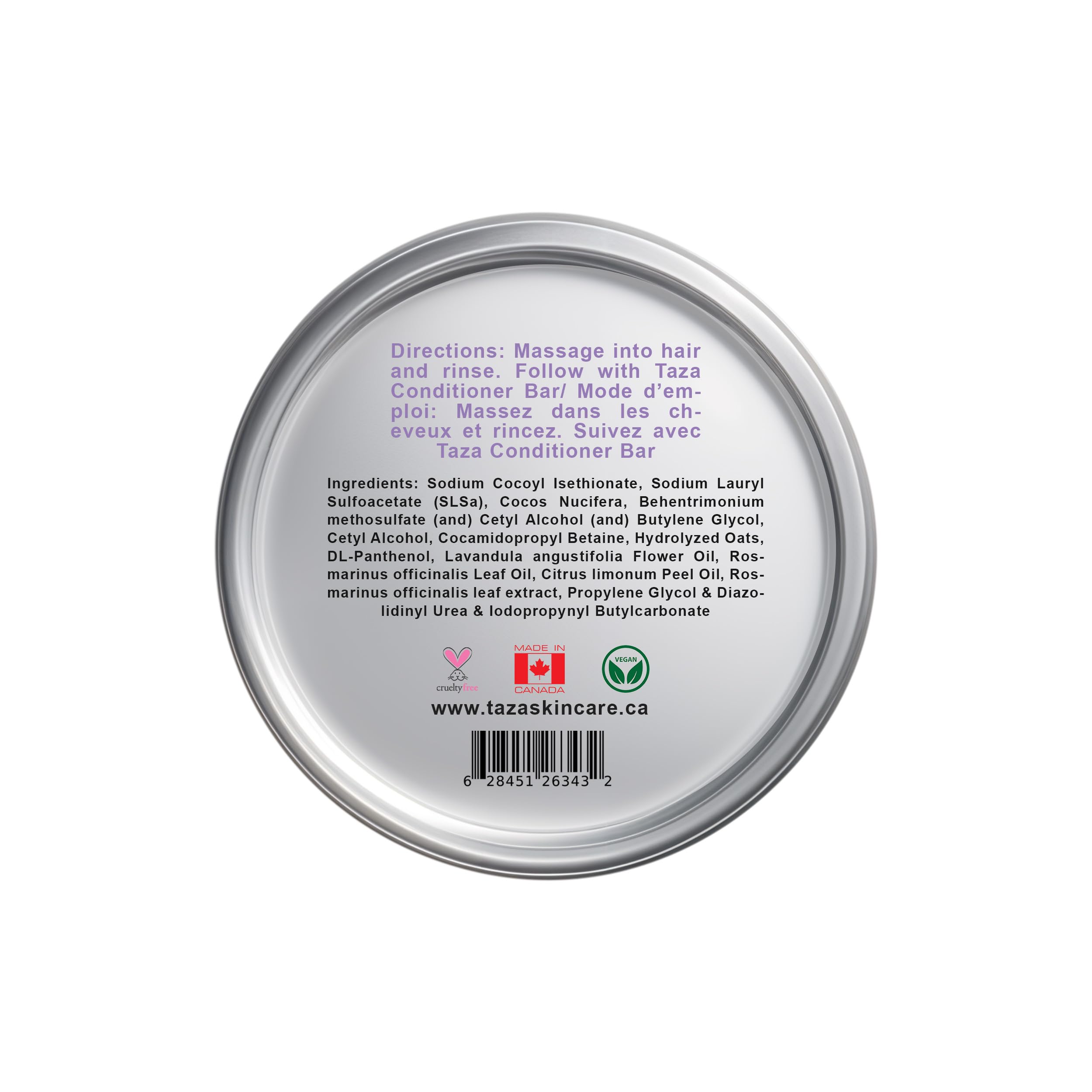Premium Natural Rosemary Lavender Shampoo Bar (80g) - Coconut Oil, Hydrolyzed Oat Protein & Panthenol for Healthy Hair - Vegan, Sulfate-Free & Eco-Friendly - Perfect for Travel, Camping & Zero-Waste Lifestyle