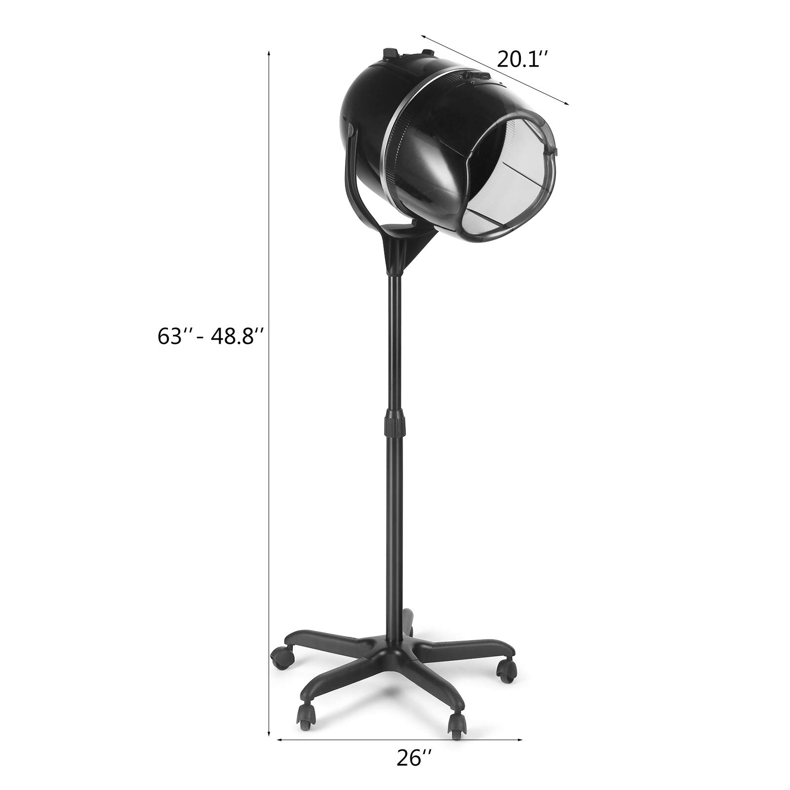 Professional Adjustable Salon Hood Hair Dryer with Rolling Base & Wheels - Artist Hand Bonnet Hair Dryer for Home & Salon Use - Perfect for Styling, Drying & Setting Hair
