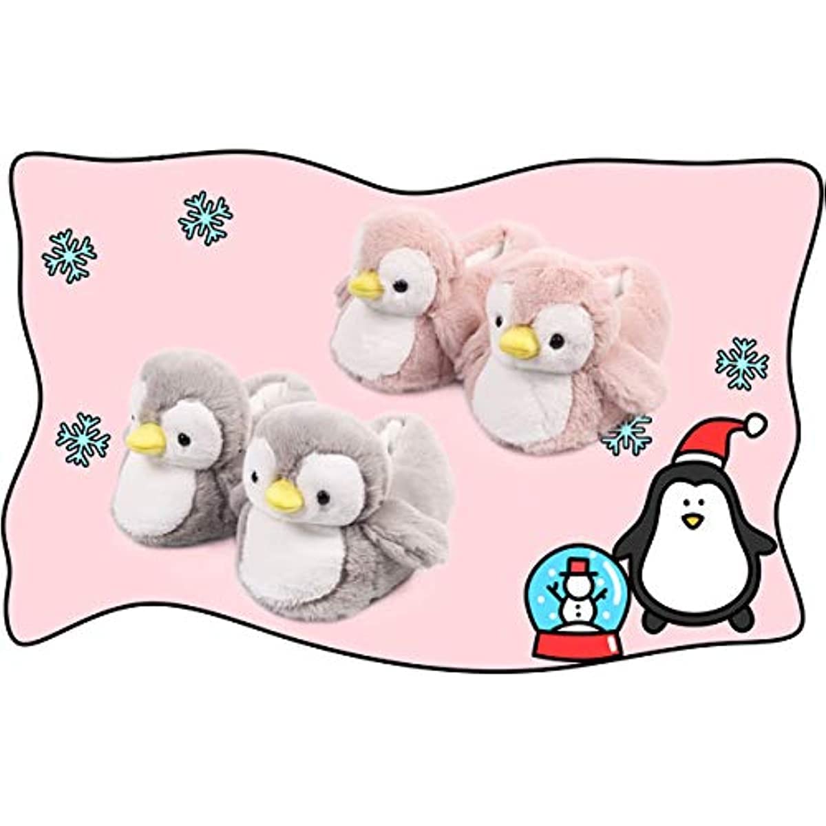 Adorable Kawaii Penguin Slippers for Women - Soft Fuzzy Warm House Shoes for Indoor & Outdoor Use - Perfect Cozy Gift for Winter, Lounge Wear & Home Comfort