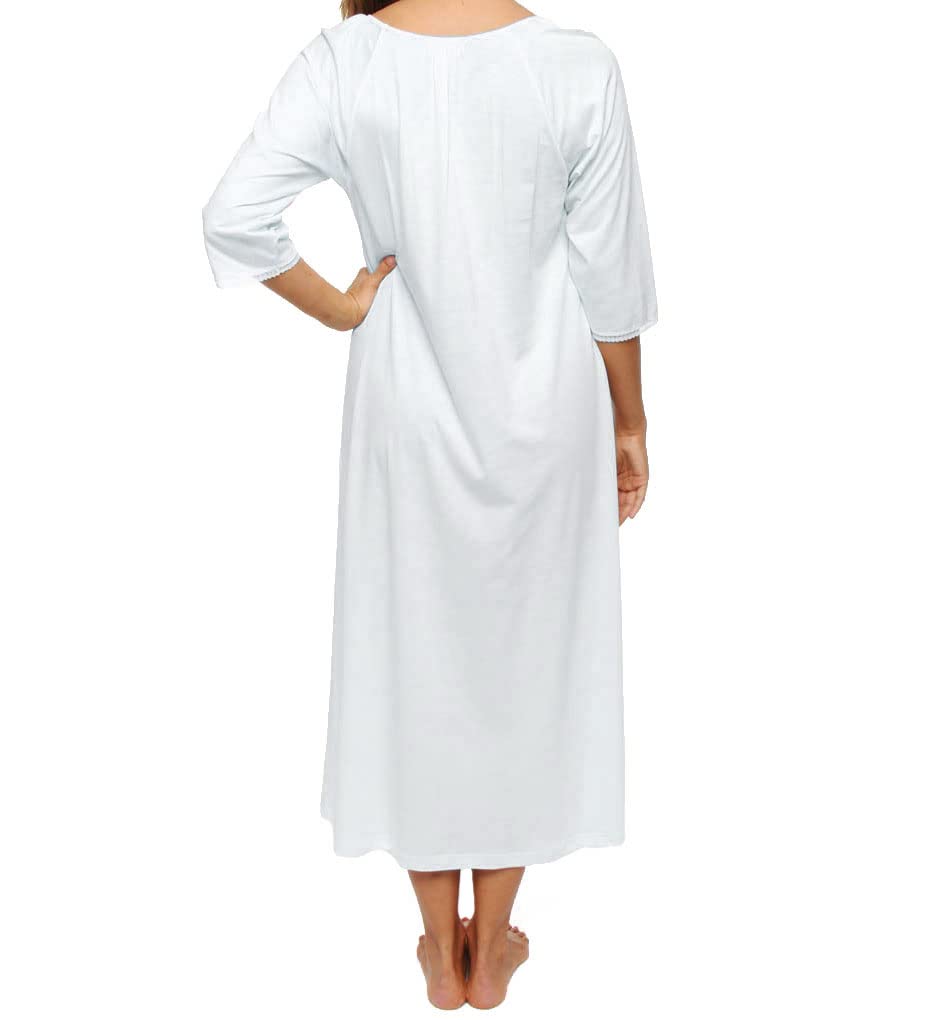 Women's Lace Jersey Long Sleeve Nightgown - Soft Comfortable Sleepwear for Relaxing at Home or Romantic Evenings