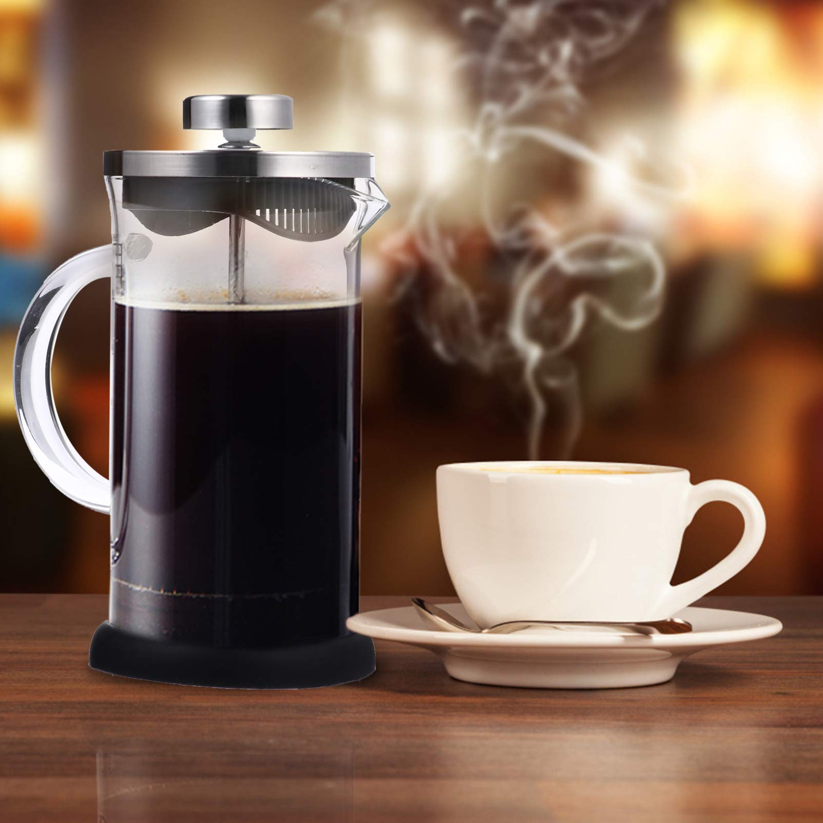 Hemoton 1-Piece Portable Espresso Maker - Stainless Steel Stovetop Coffee Pot with Glass Kettle for Manual Espresso & Tea Brewing | Perfect for Travel, Camping & Home Use