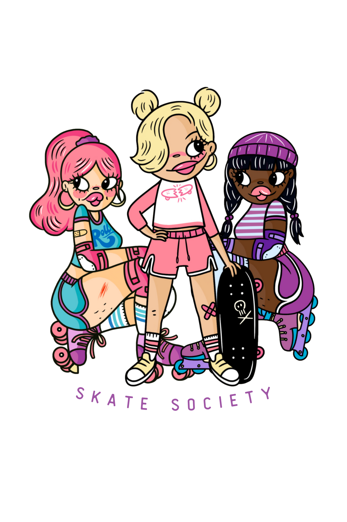 Skate Society Sticker Pack - Cool Skateboard Crew Decals for Skateboards, Laptops & Helmets - Perfect for Skateboarders & Street Culture Enthusiasts