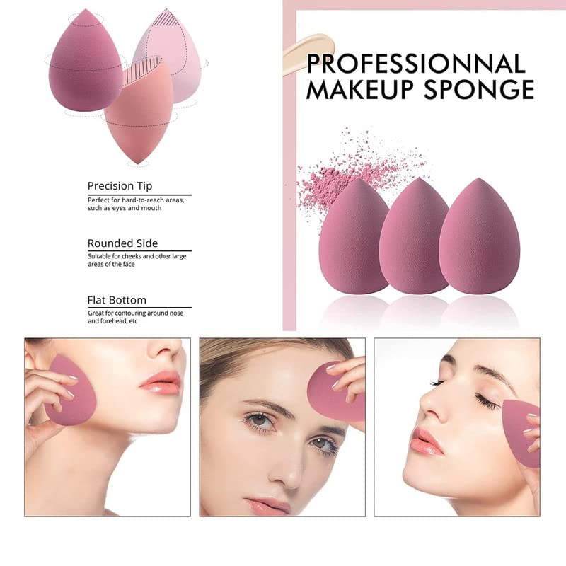 FAMEZA 8-Piece Makeup Sponge Set - Super Soft Beauty Blender for Foundation, Powder & Liquid Cosmetics | Dry & Wet Use | Multi-Colored Blending Sponges | Perfect for Professional Makeup Application & On-The-Go Touch Ups