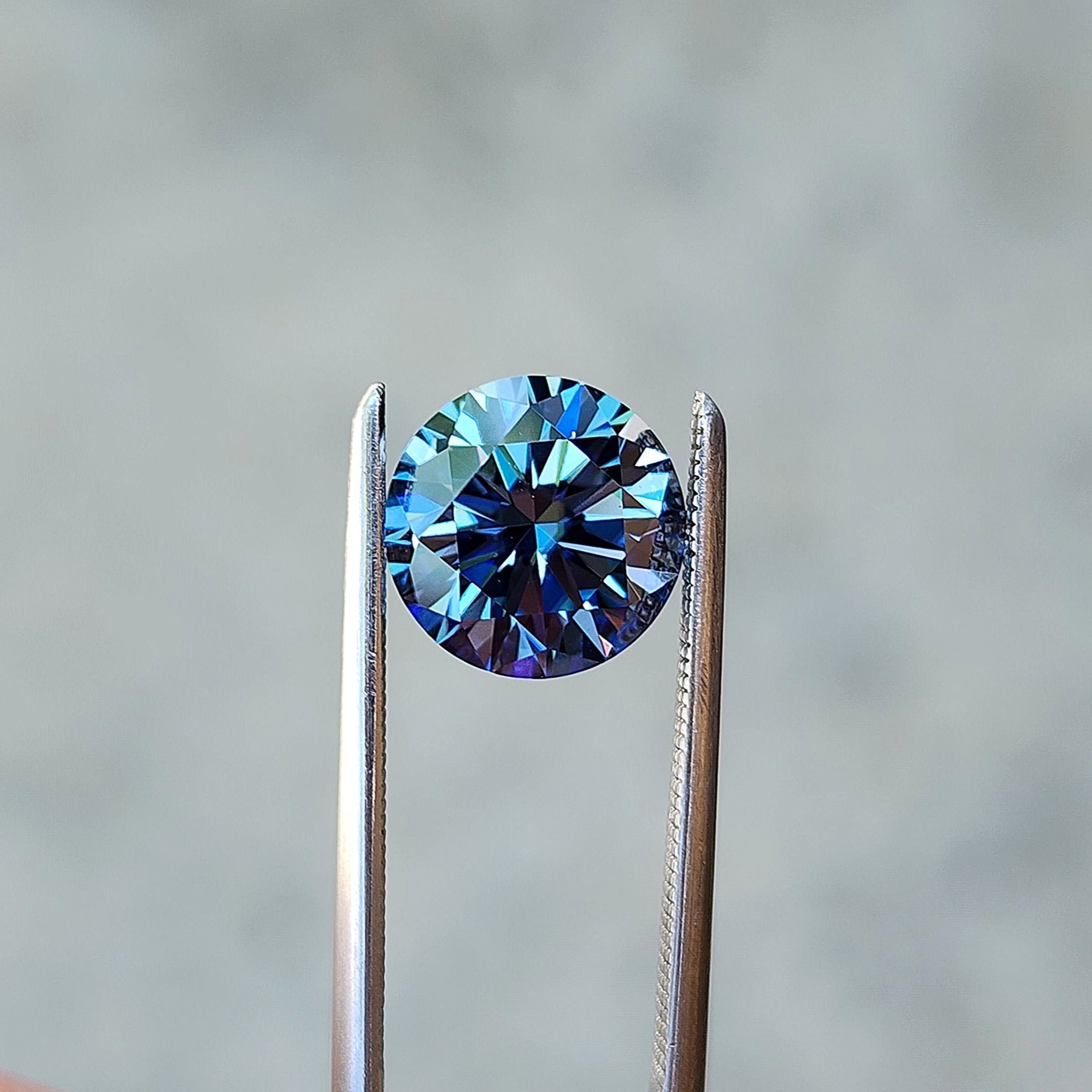 7mm Round Cut Blue Moissanite Stone - Premium Lab-Created Gem for Engagement Rings & Fine Jewelry | Perfect for Wedding Bands, Earrings & Necklaces