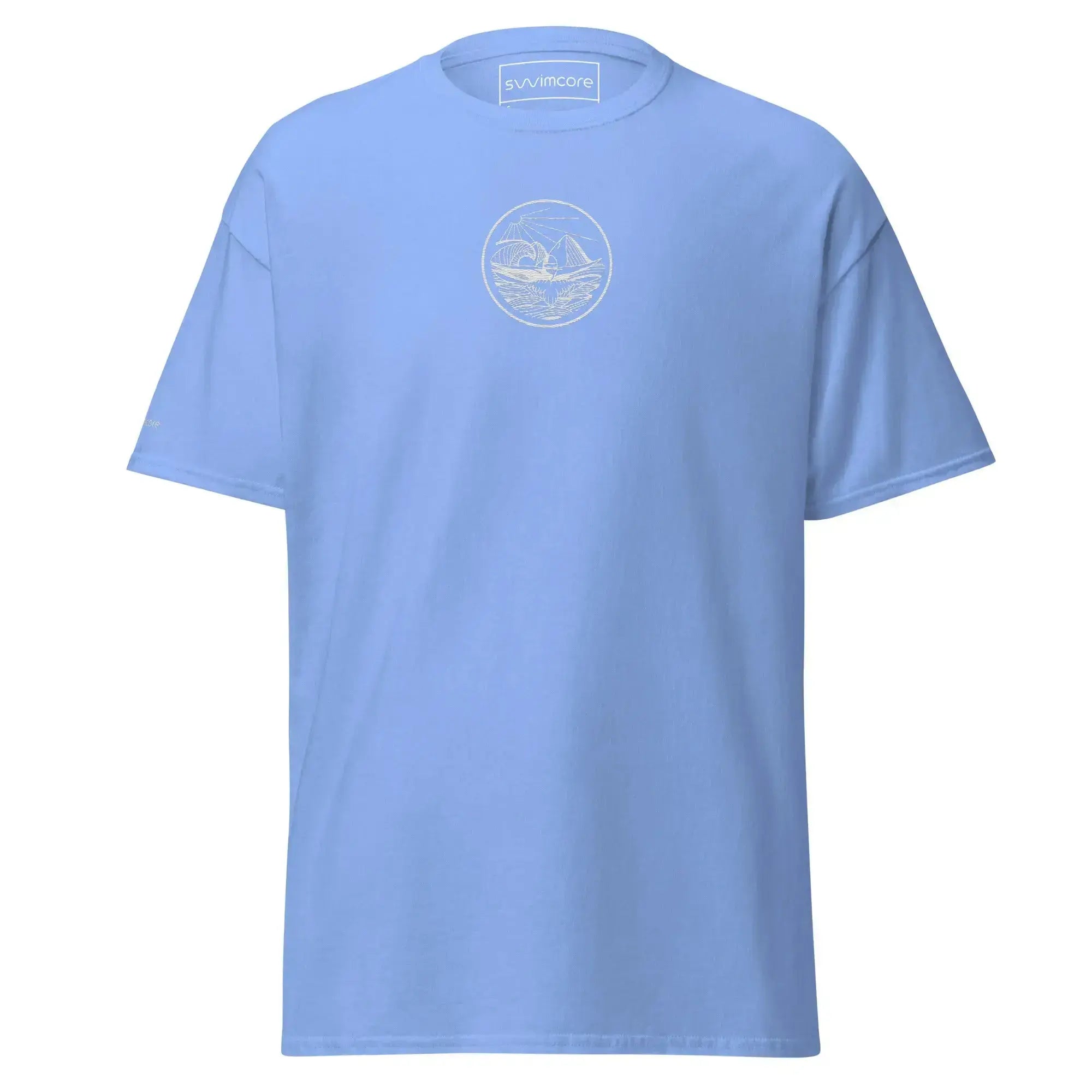 Unisex Jersey Short Sleeve T-Shirt with Mountain Swimmer Graphic - Comfortable Casual Wear for Men & Women - Perfect for Outdoor Activities, Gym, and Everyday Use