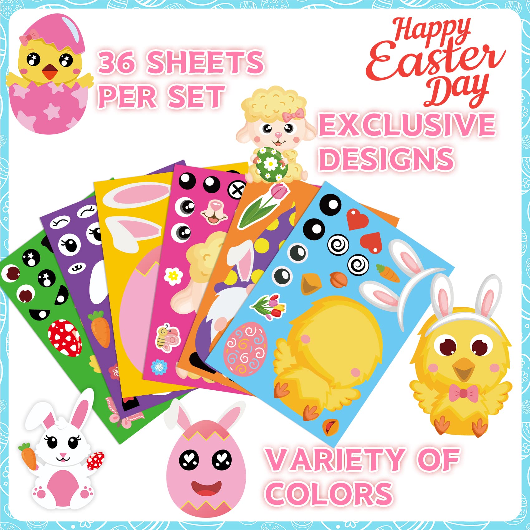 Easter Stickers for Kids - Fun Holiday Decals for Scrapbooking, DIY Crafts & Party Favors | MISS FANTASY