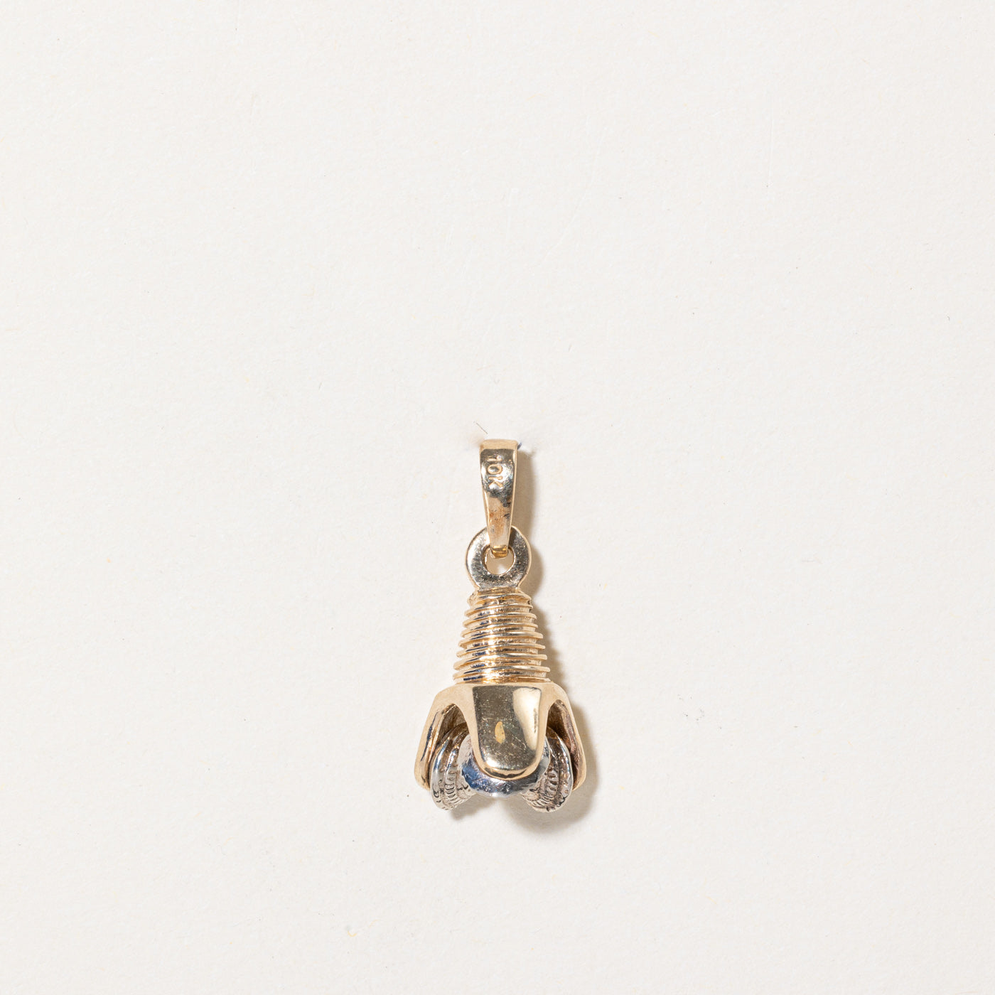 14K Two-Tone Gold Drill Bit Charm Pendant - Dainty & Elegant Jewelry for Necklace, Bracelet & DIY Crafting - Perfect for Gifts, Layering & Everyday Wear