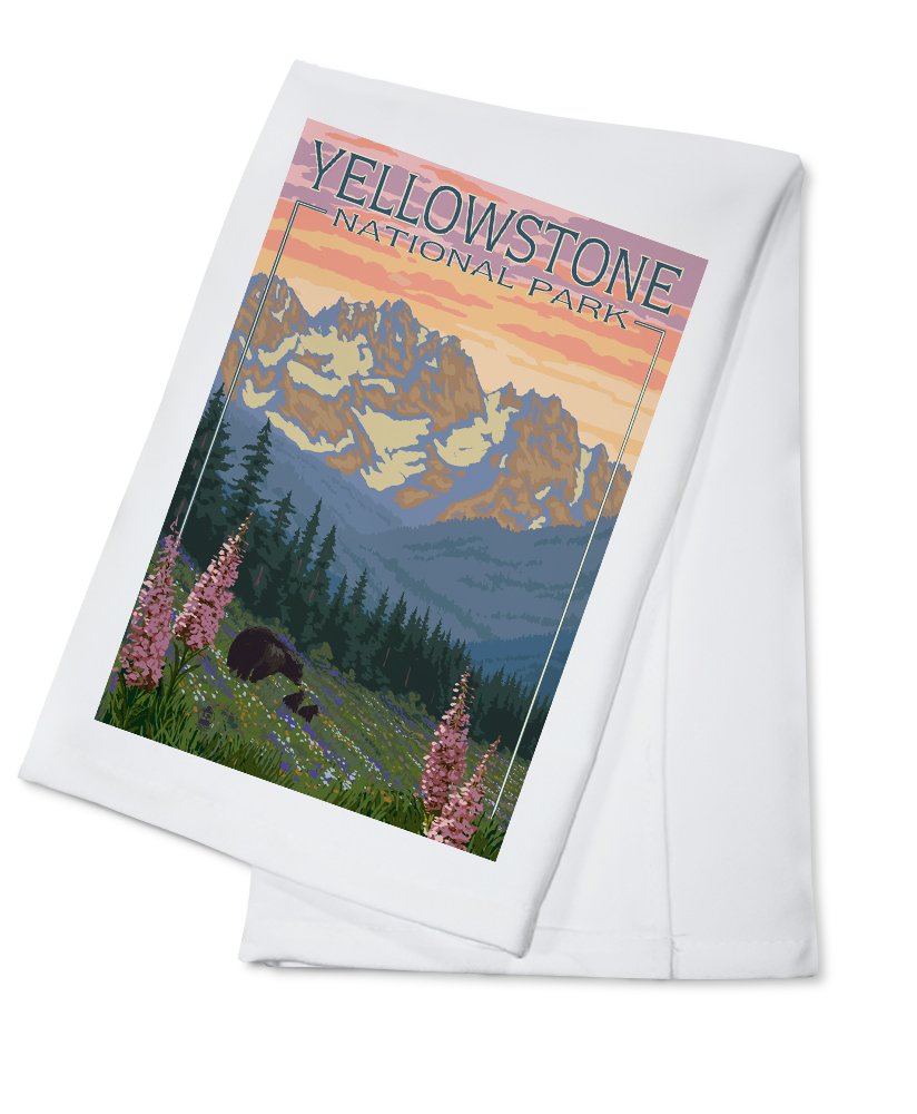 Yellowstone National Park Spring Flowers 100% Cotton Tea Towel - Decorative Hand Towel for Kitchen, Bathroom & Home Decor - Perfect for Dish Drying, Gift Giving & Farmhouse Style