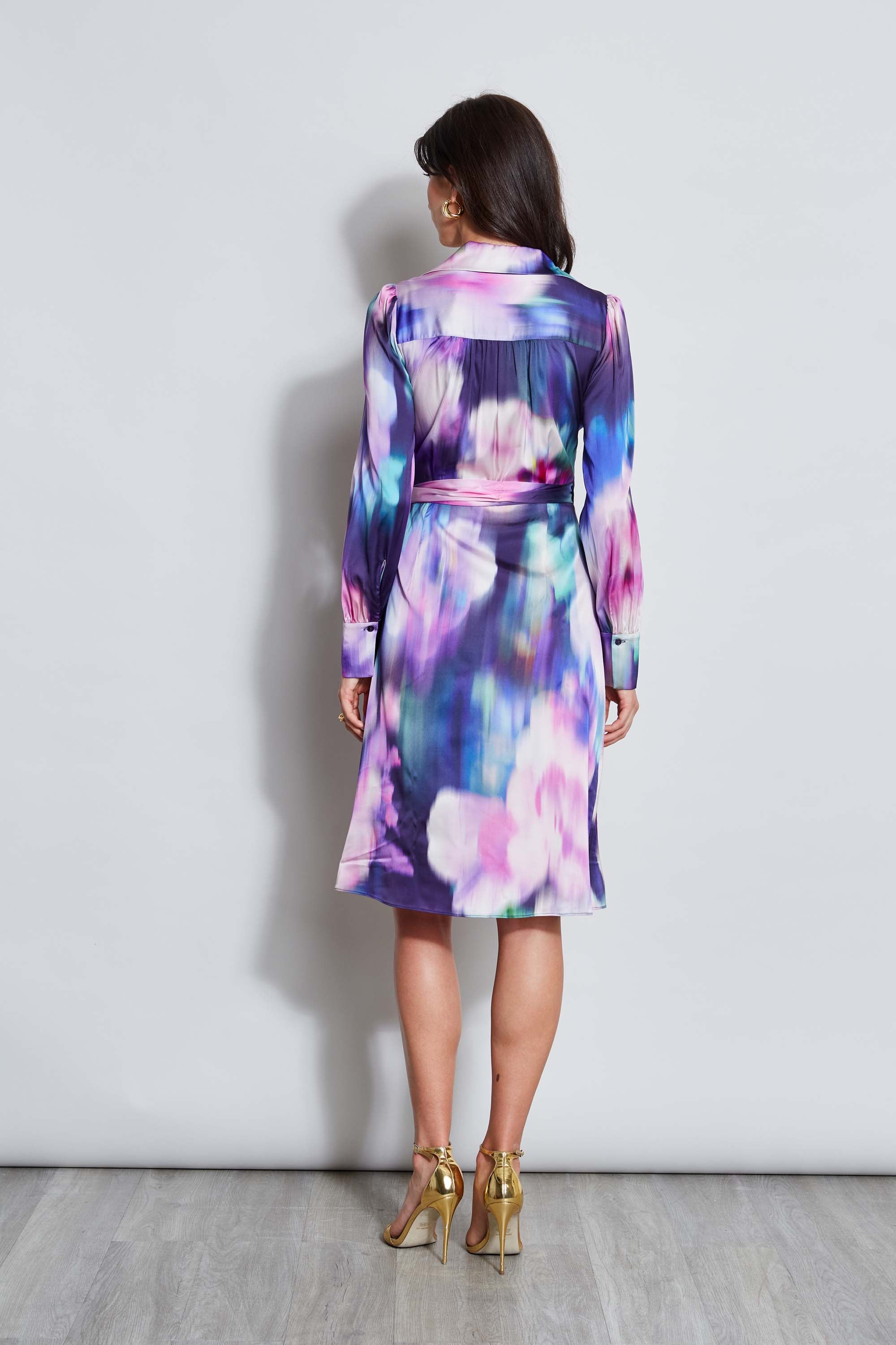 Floral Wrap Dress for Women - Elegant Moire Print Summer Dress for Casual Wear, Beach, and Parties