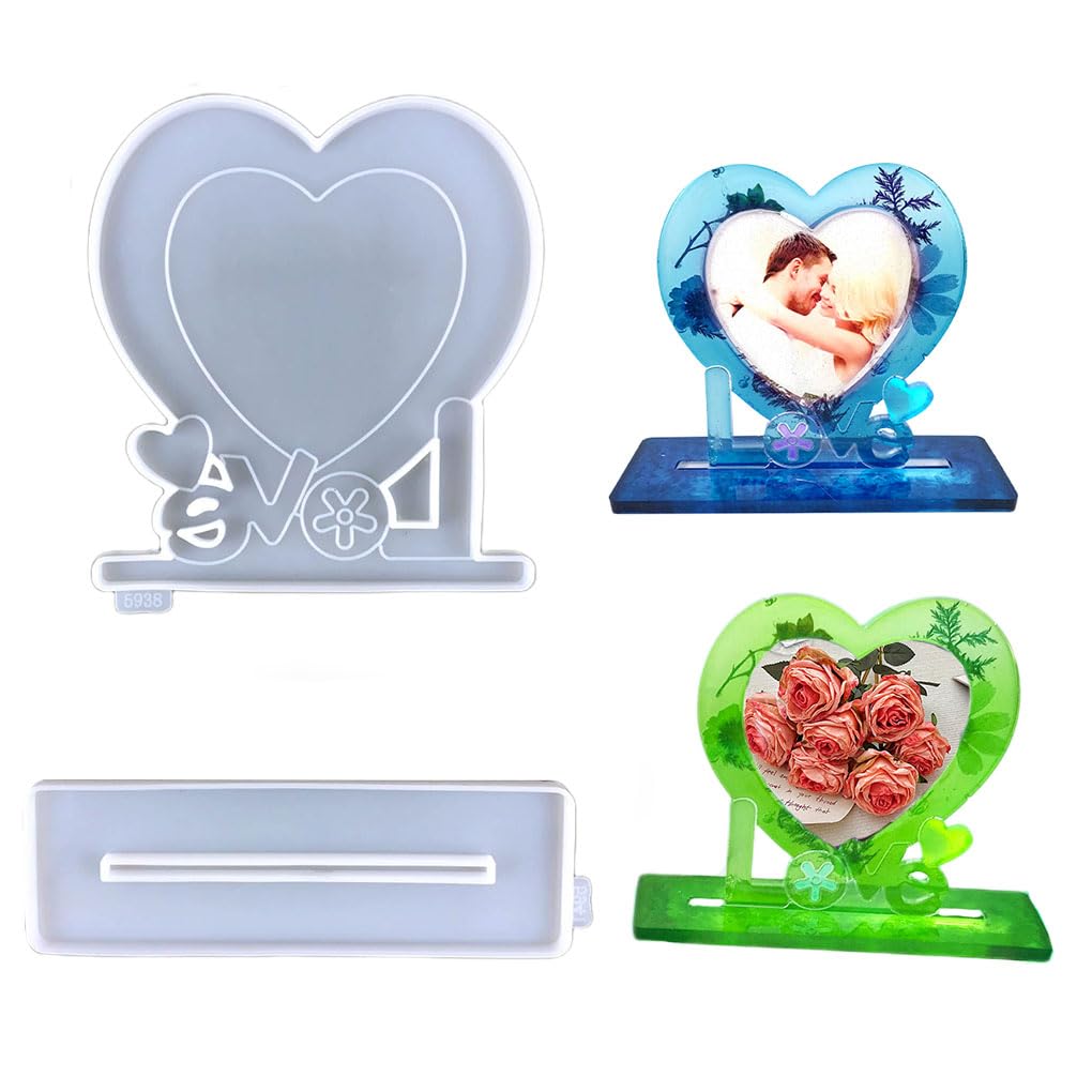 FineInno Heart Shaped Resin Photo Frame Silicone Mold - DIY Epoxy Resin Craft Kit for Home Decor, Handmade Picture Holder - Perfect for Valentine's Gifts, Wedding Decorations & Personalized Keepsakes