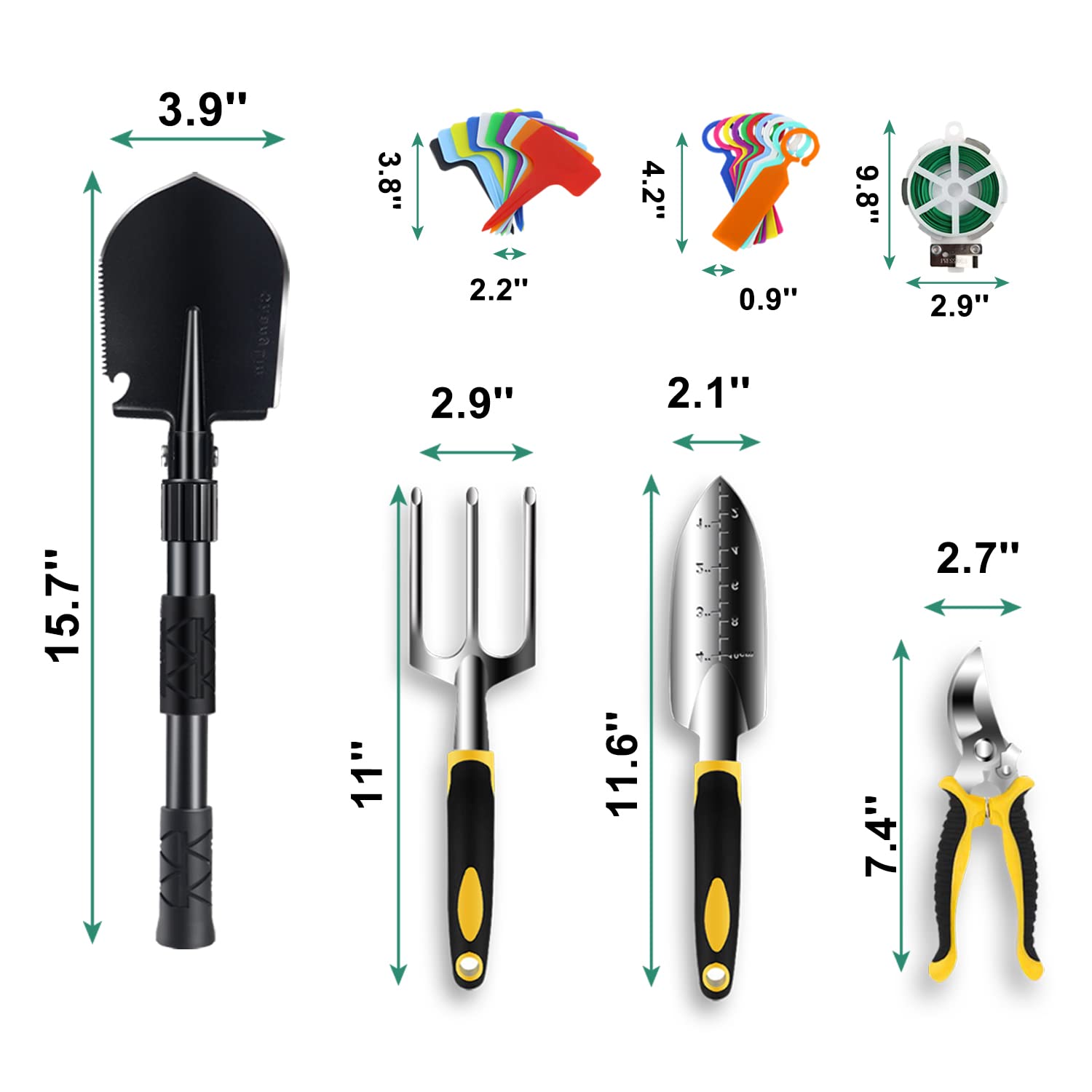 Premium 13-Piece Garden Tool Set - Heavy Duty Stainless Steel Gardening Tools with Storage Bag for Planting, Weeding, and Landscaping - Perfect for Home Gardeners and Outdoor Enthusiasts