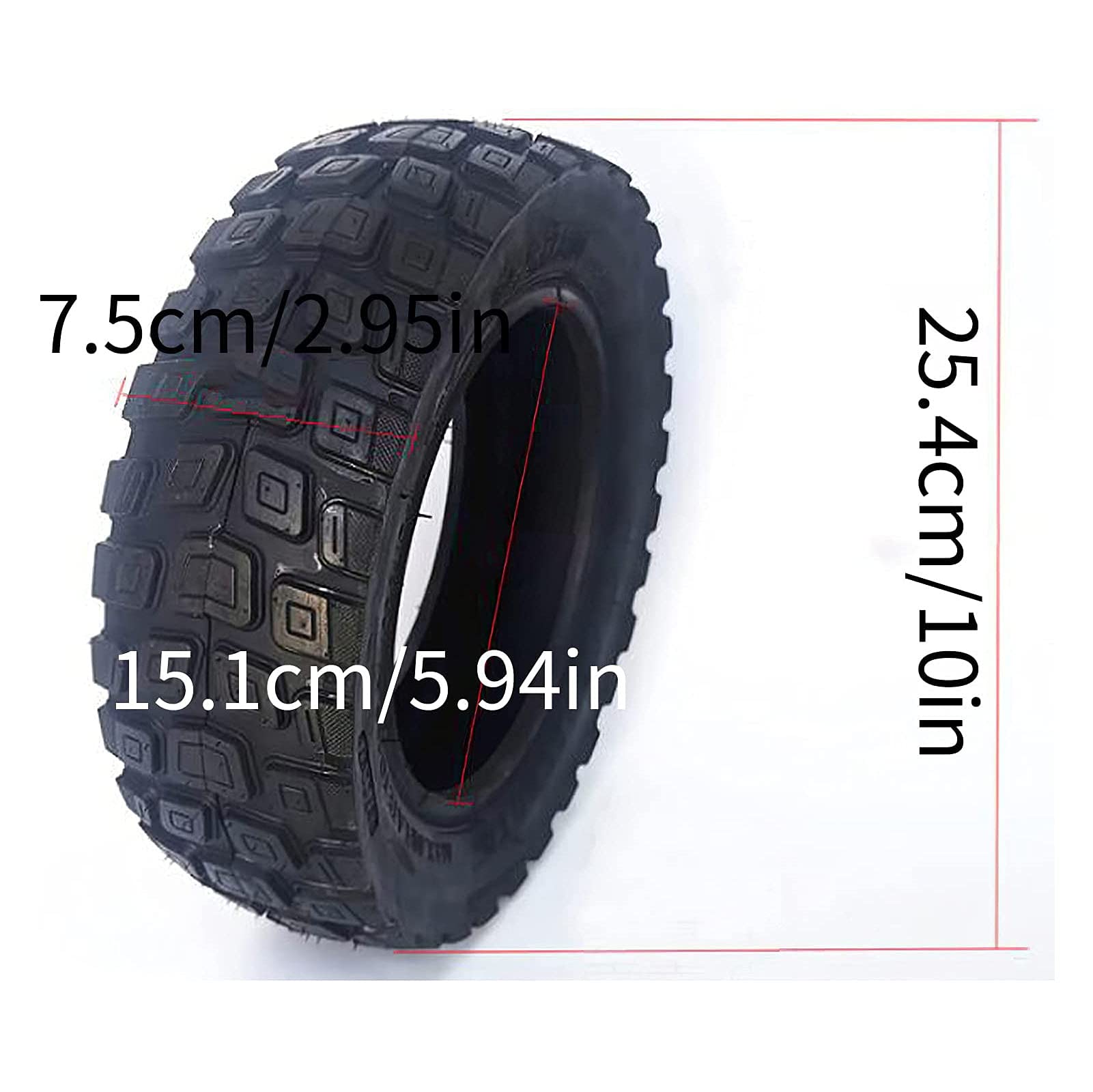 JYCCH 10 Inch Tubeless Electric Scooter Replacement Tires - 255x80mm Durable Rubber Wheels for Smooth Ride | Perfect for Commuting, Urban Travel & Last-Mile Transportation (Black)