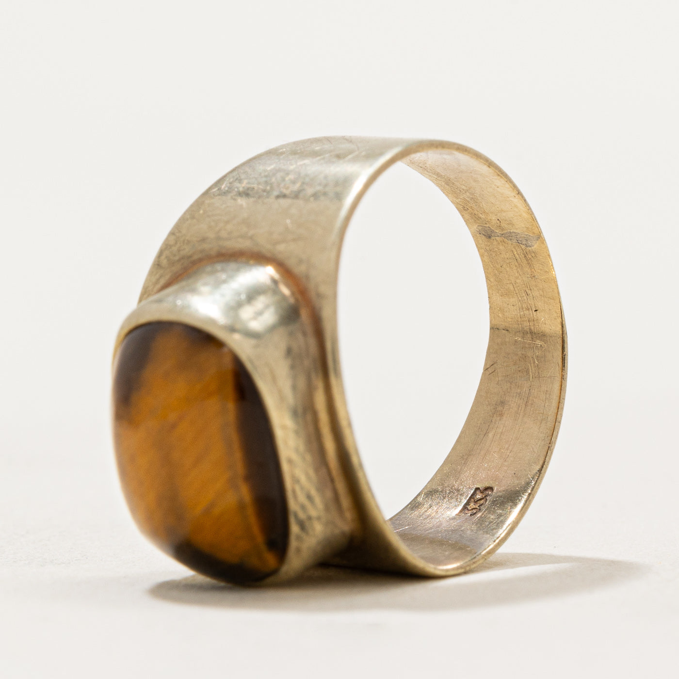 Tiger's Eye Cocktail Ring - 3.50 Carat Genuine Stone - Size 5.75 - Elegant Statement Jewelry for Women - Perfect for Evening Parties & Special Occasions