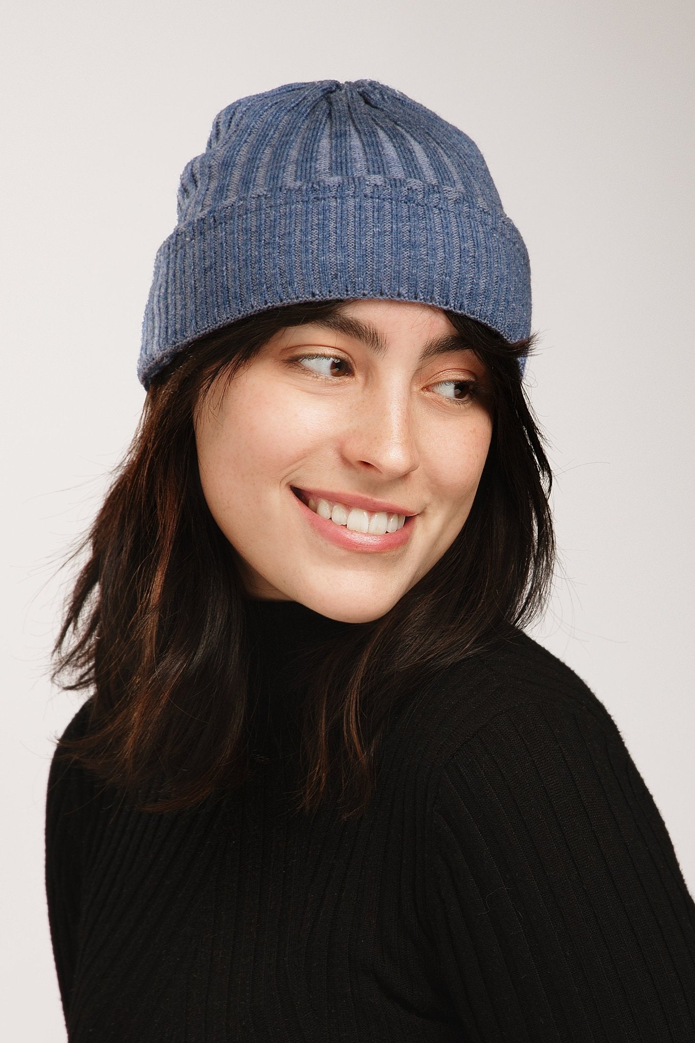 Slouchy Ribbed Cuffed Beanie for Women - Soft Winter Knit Hat with Fold Over Brim - Cozy Casual Outfit Accessory for Cold Weather, Snow Days & Outdoor Activities