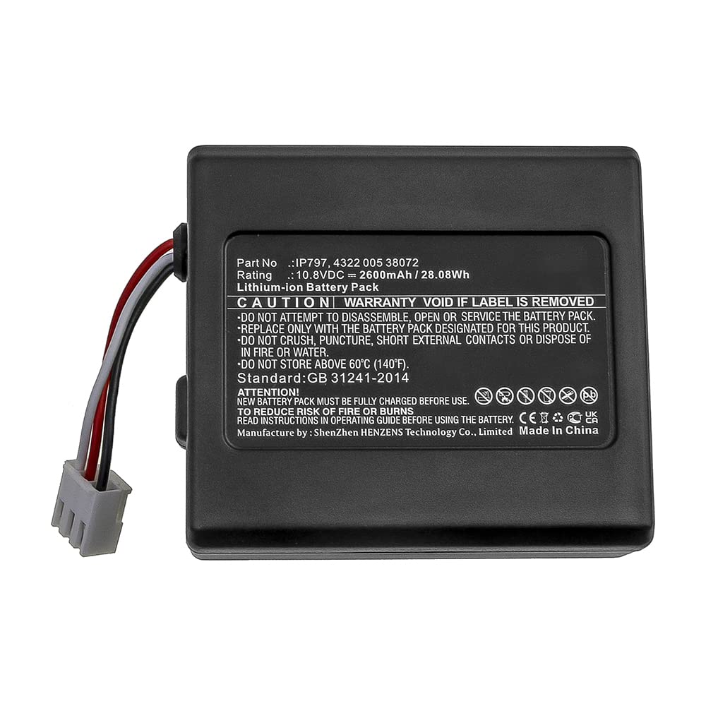 Synergy Digital Vacuum Cleaner Battery - 10.8V 2600mAh Li-ion Replacement for Philips IP797 Vacuum Cleaner | Ultra High Capacity | Perfect for Home Cleaning & Pet Hair Removal
