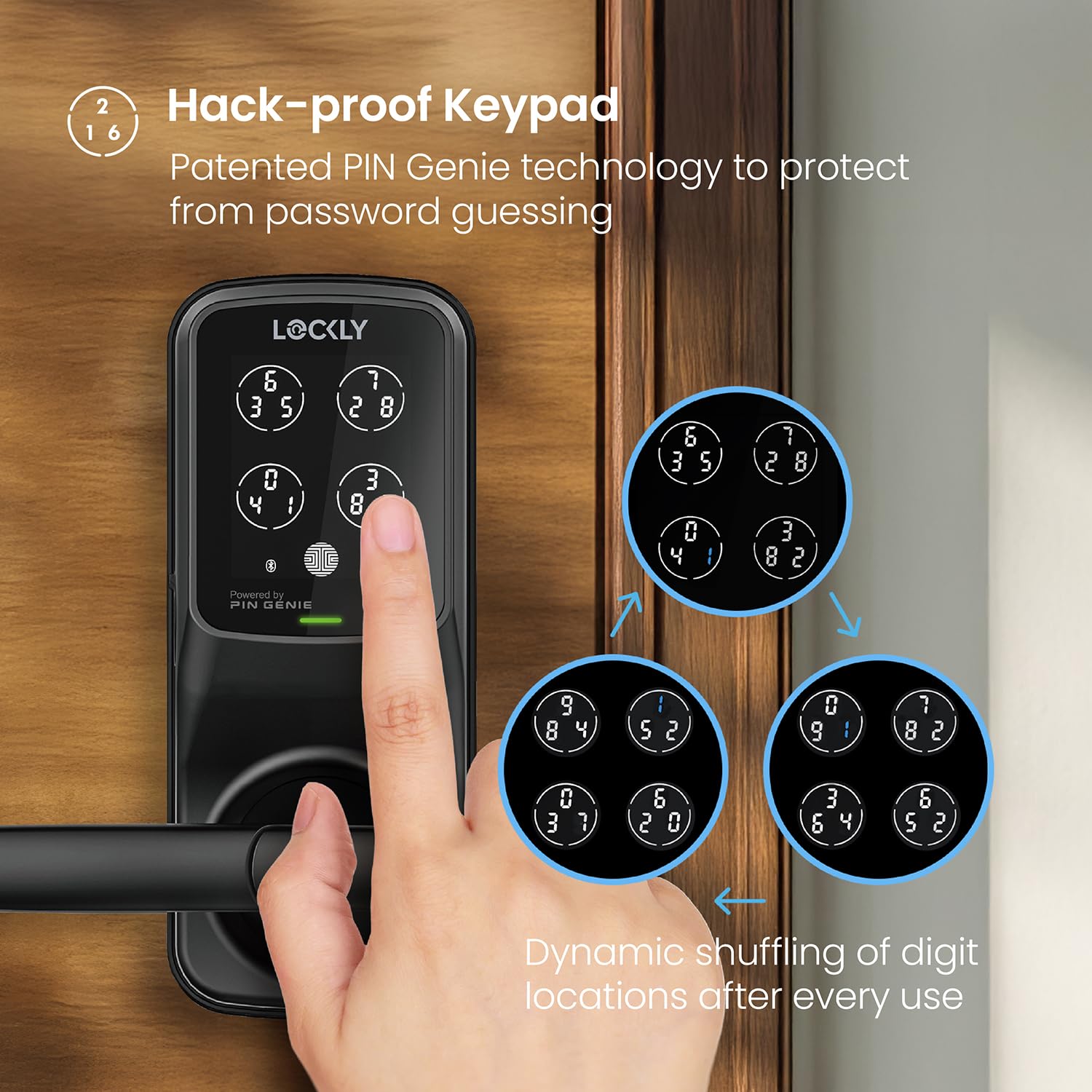Lockly Secure Pro Smart Lock with Wi-Fi - Keyless Entry Digital Keypad, 3D Biometric Fingerprint Sensor & Voice Control for Front Doors - Auto Lock Latch Edition | Perfect for Smart Homes, Vacation Rentals & Enhanced Home Security