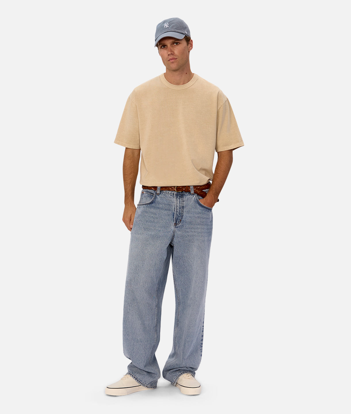 The Del Sur Tee - Soft Washed Camel Crewneck T-Shirt for Men | Comfortable Casual Wear for Everyday Outfits & Relaxing at Home