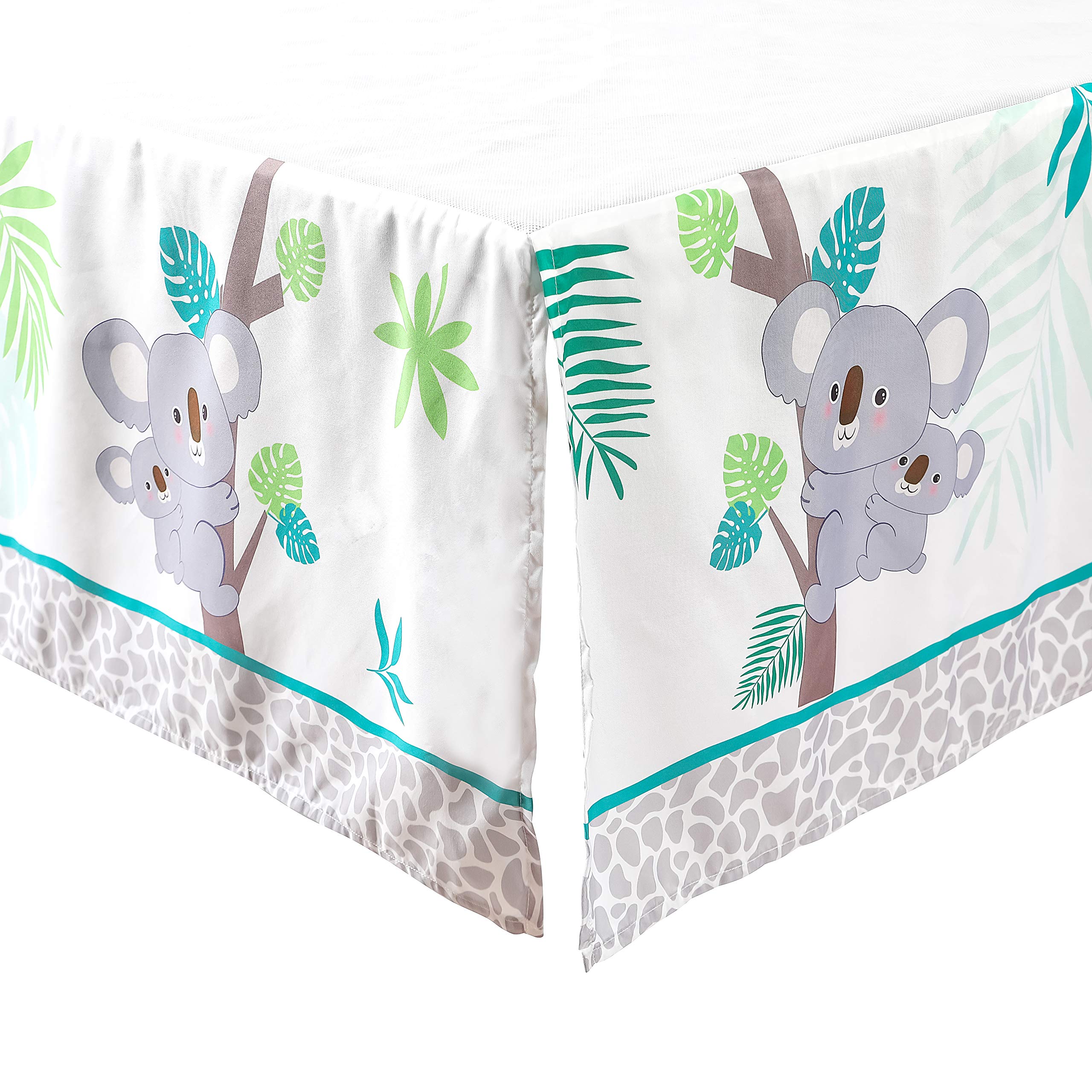 Premium Baby Koala Nursery Crib Bedding Set - 3 Piece Standard Size Crib Set in Soft Grey & Green | Unisex Nursery Bedding & Neutral Decor for Boys & Girls | Perfect for Newborns, Baby Showers & Gender-Neutral Nursery Themes