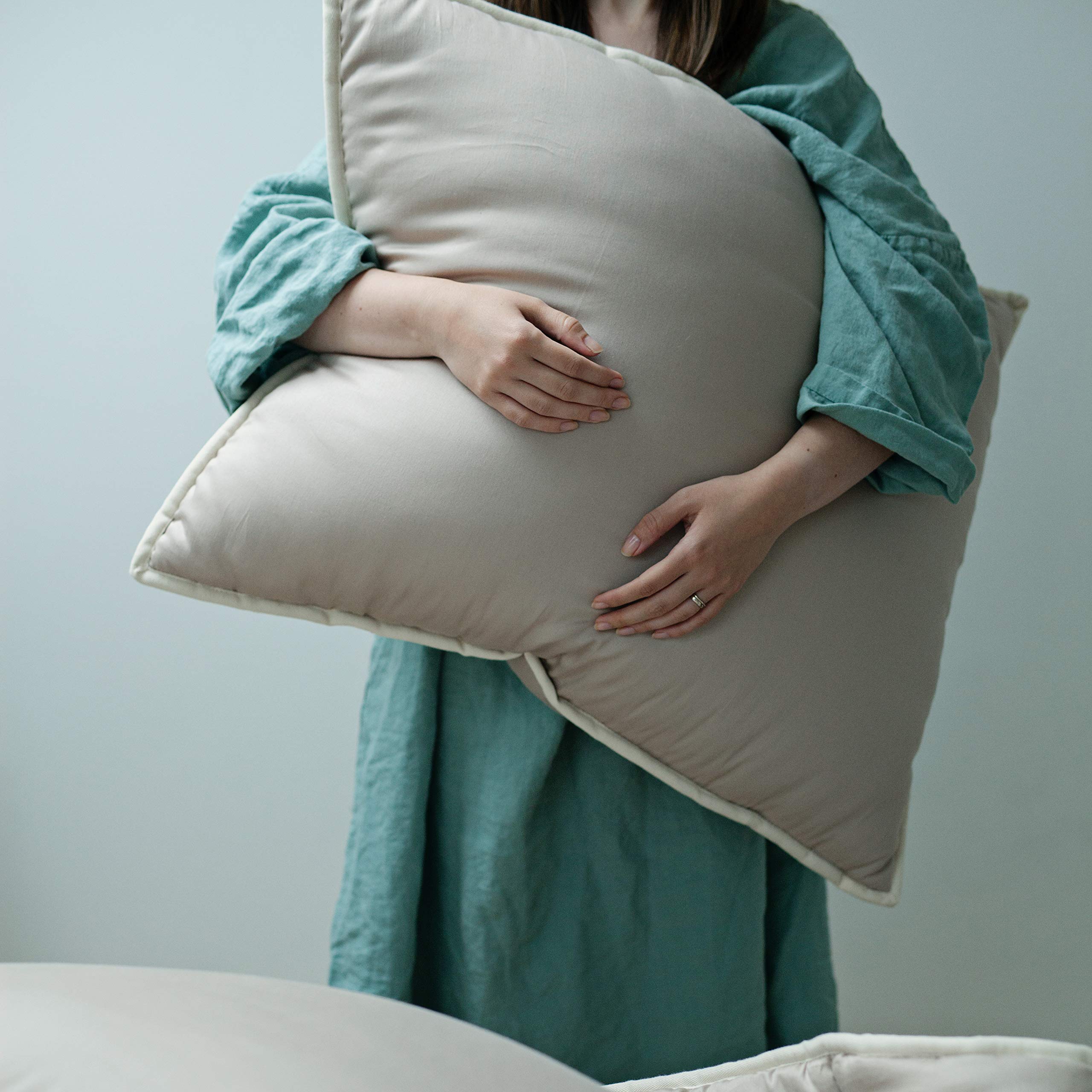 100% Pure Sheep Wool Pillow - Natural, Hypoallergenic, Breathable - US King, Queen, Standard & Euro 50x60, 50x70 Sizes - Perfect for Allergy Relief, Temperature Regulation & Comfortable Sleep