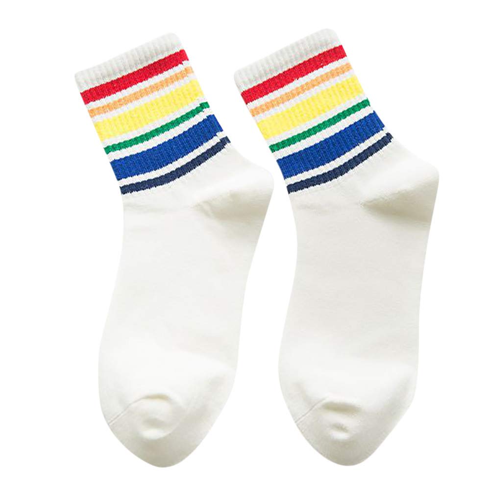 Men's Low Cut Striped Cotton Socks - Christmas Rainbow Winter Socks for Men & Women | Warm Unisex Ankle Socks for Holiday Gifts, Casual Wear & Cold Weather