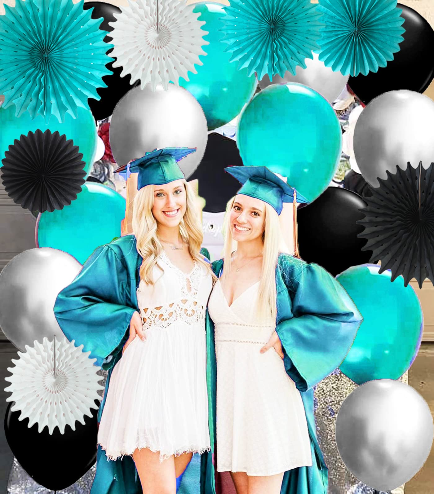 2024 Teal & Turquoise Graduation Party Decorations - Birthday & Bridal Shower Supplies, Little Man & Moustache Theme - Perfect for Graduation Ceremonies, Birthday Celebrations & Bridal Showers