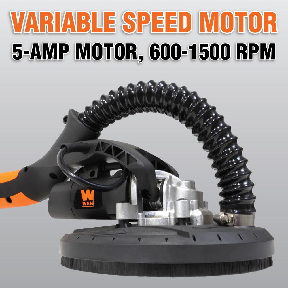 WEN R6369 Variable Speed 5 Amp Drywall Sander with 15 Foot Hose - Refurbished | Professional Wall Smoothing & Sanding Tool for Home Renovation Projects