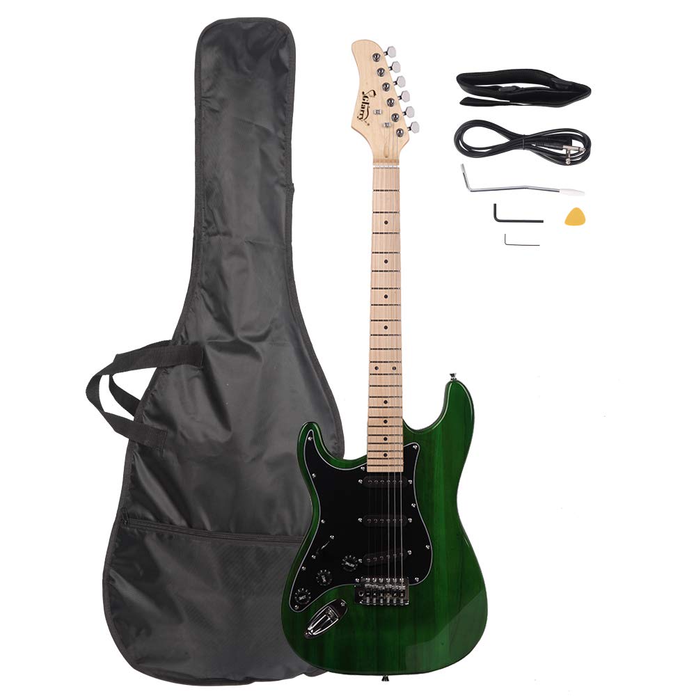 Bysesion Black Shield Left Hand Electric Guitar Bag with Strap, Picks, and Cable Wrench Tool - Perfect for Stage Performances, Studio Sessions & Travel Protection