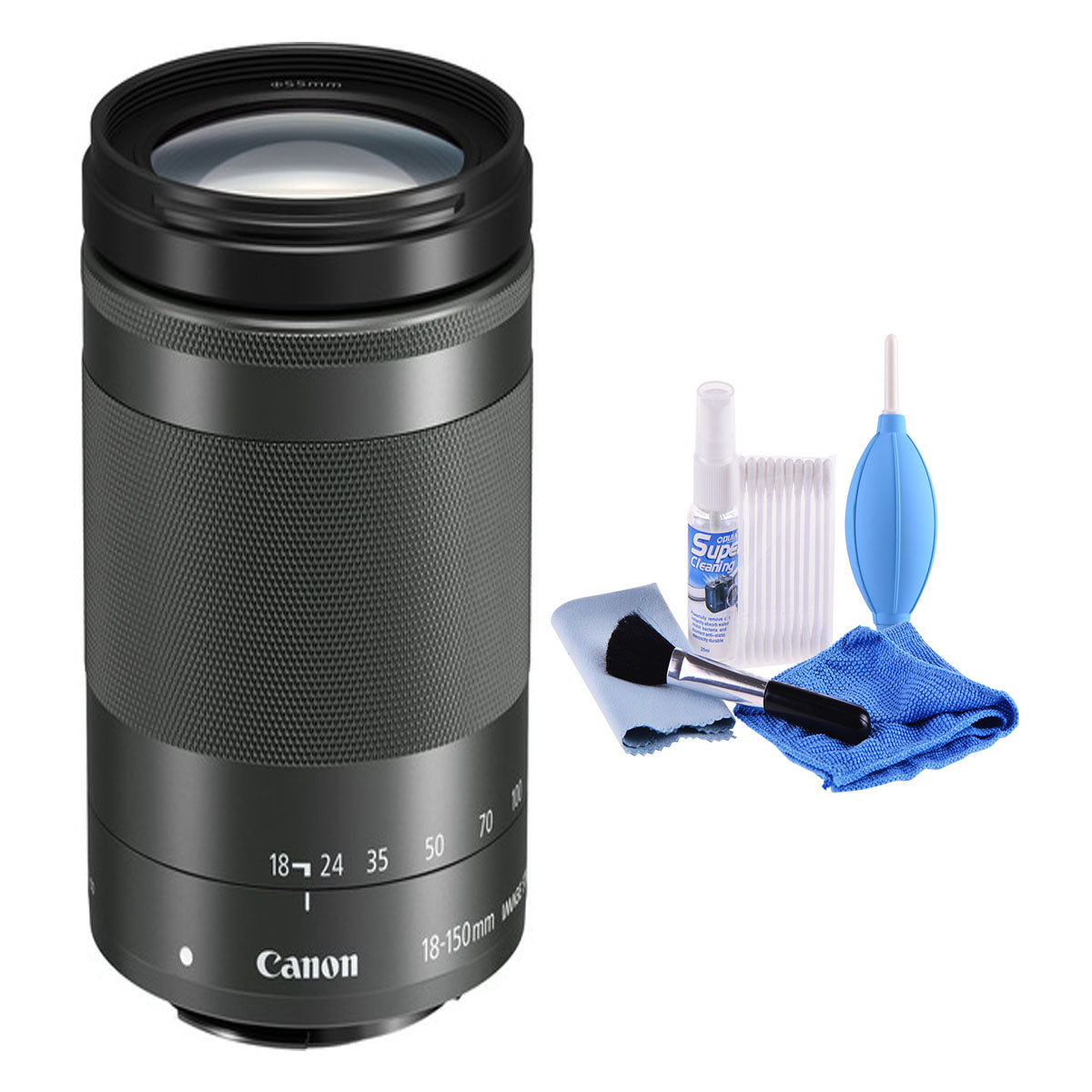 Canon EF-M 18-150mm f/3.5-6.3 IS STM Lens with Cleaning Kit - Perfect for Travel, Portrait & Wildlife Photography
