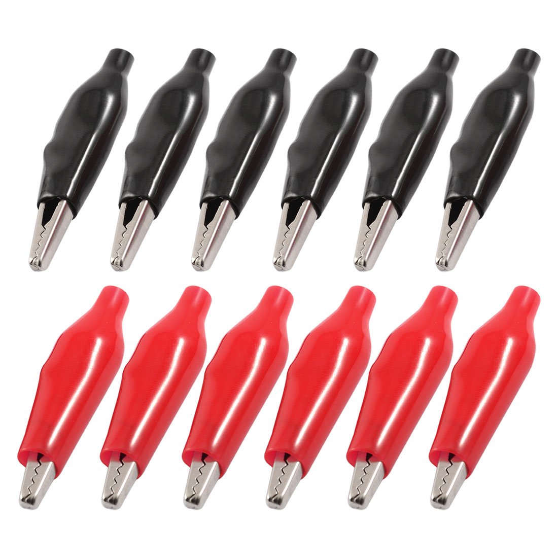 47mm Plastic Electrical Testing Covered Test Clamps - 12 Pcs Metal Alligator Clips for Voltage Testers | Perfect for DIY Electronics, Automotive Wiring & Circuit Testing