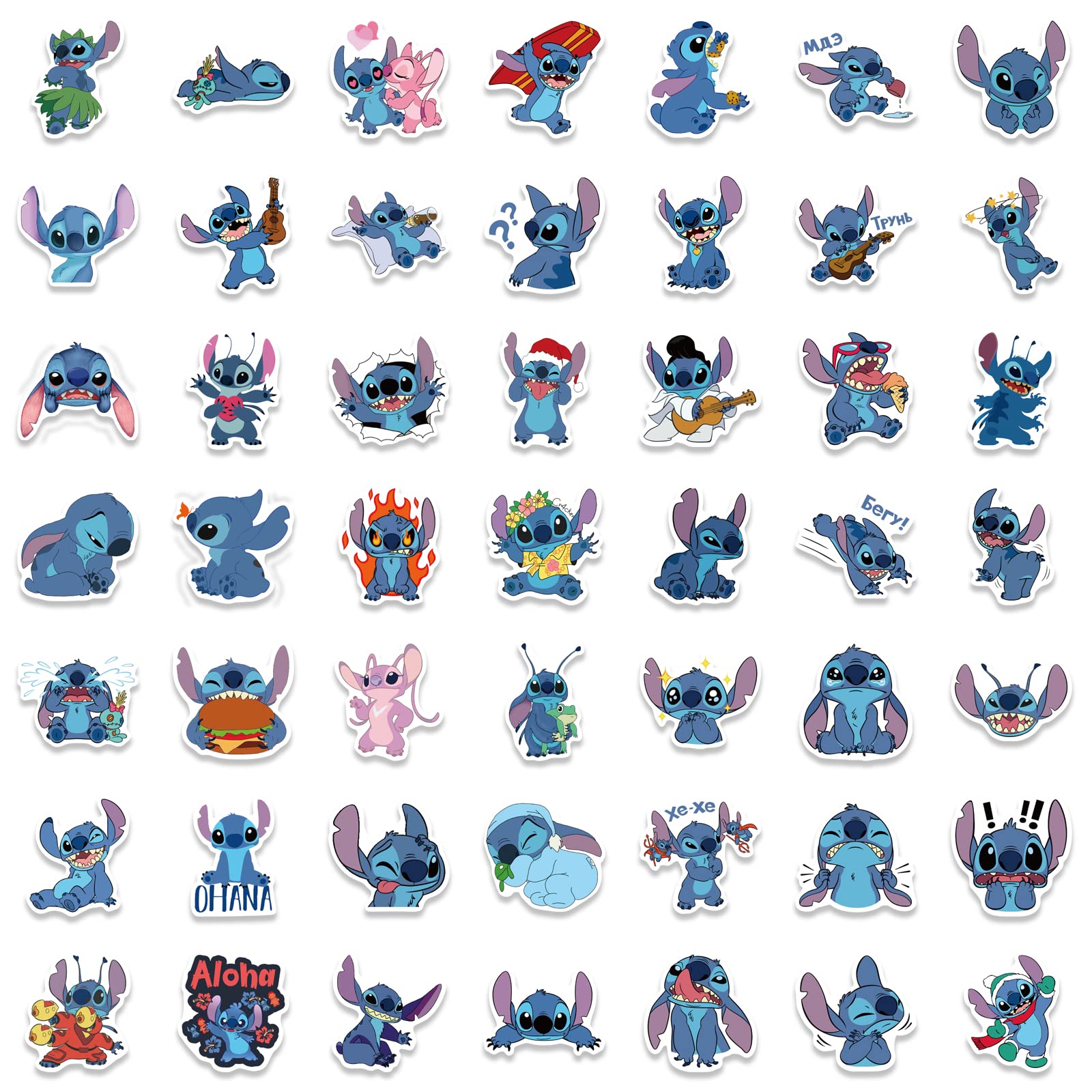 XYLL Stitch Sticker Pack - 100Pcs Cute Cartoon Vinyl Decals for Kids & Adults | Waterproof Laptop, Water Bottle, Skateboard & Luggage Stickers | Perfect for DIY Crafts, Scrapbooking & Personalizing Accessories