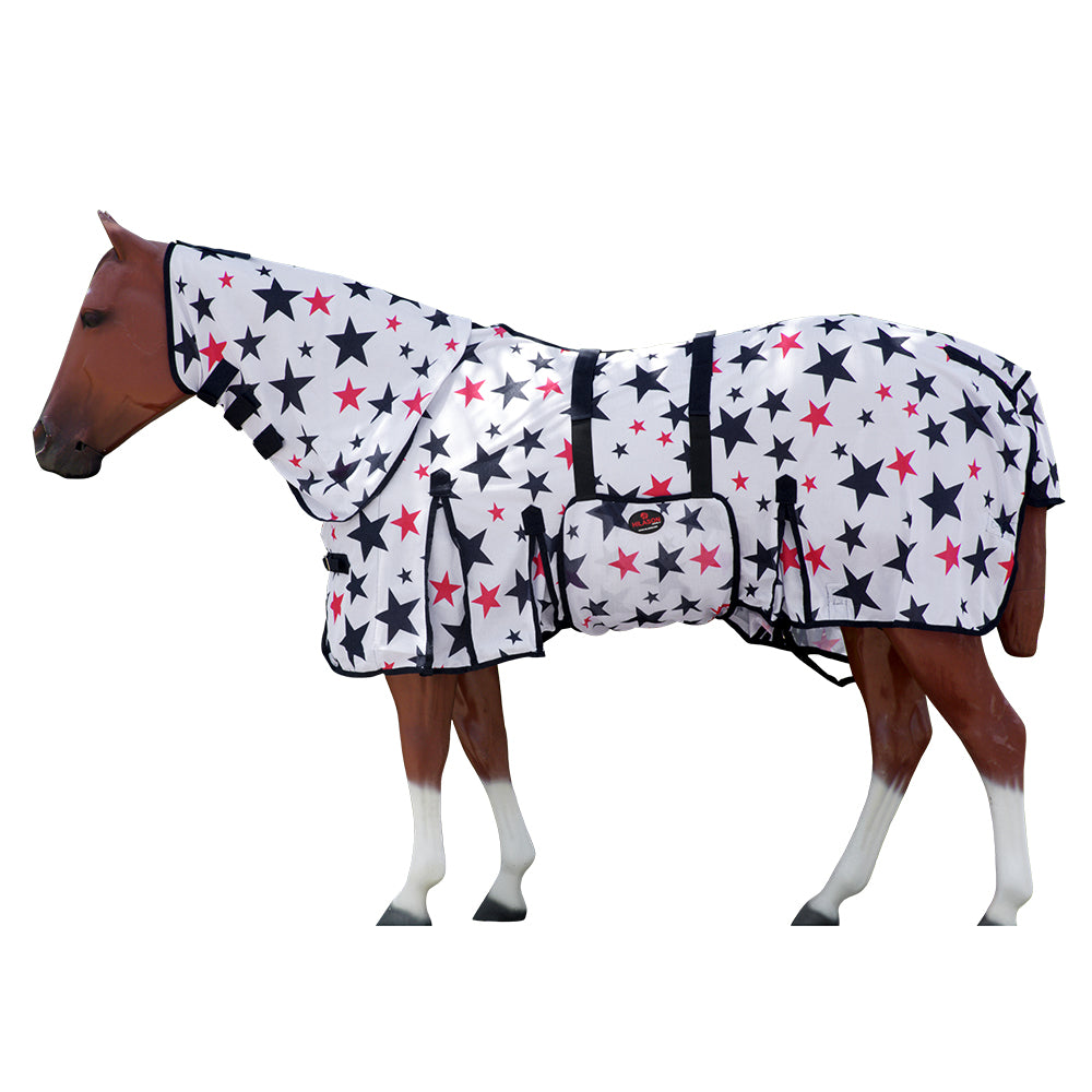 Hilason 66-84 Inches Horse Fly Sheet with UV Protection - Breathable Mesh Bug & Mosquito Shield for Summer & Spring Riding | Perfect for Trail Riding, Pasture Protection, and Hot Weather Horse Care