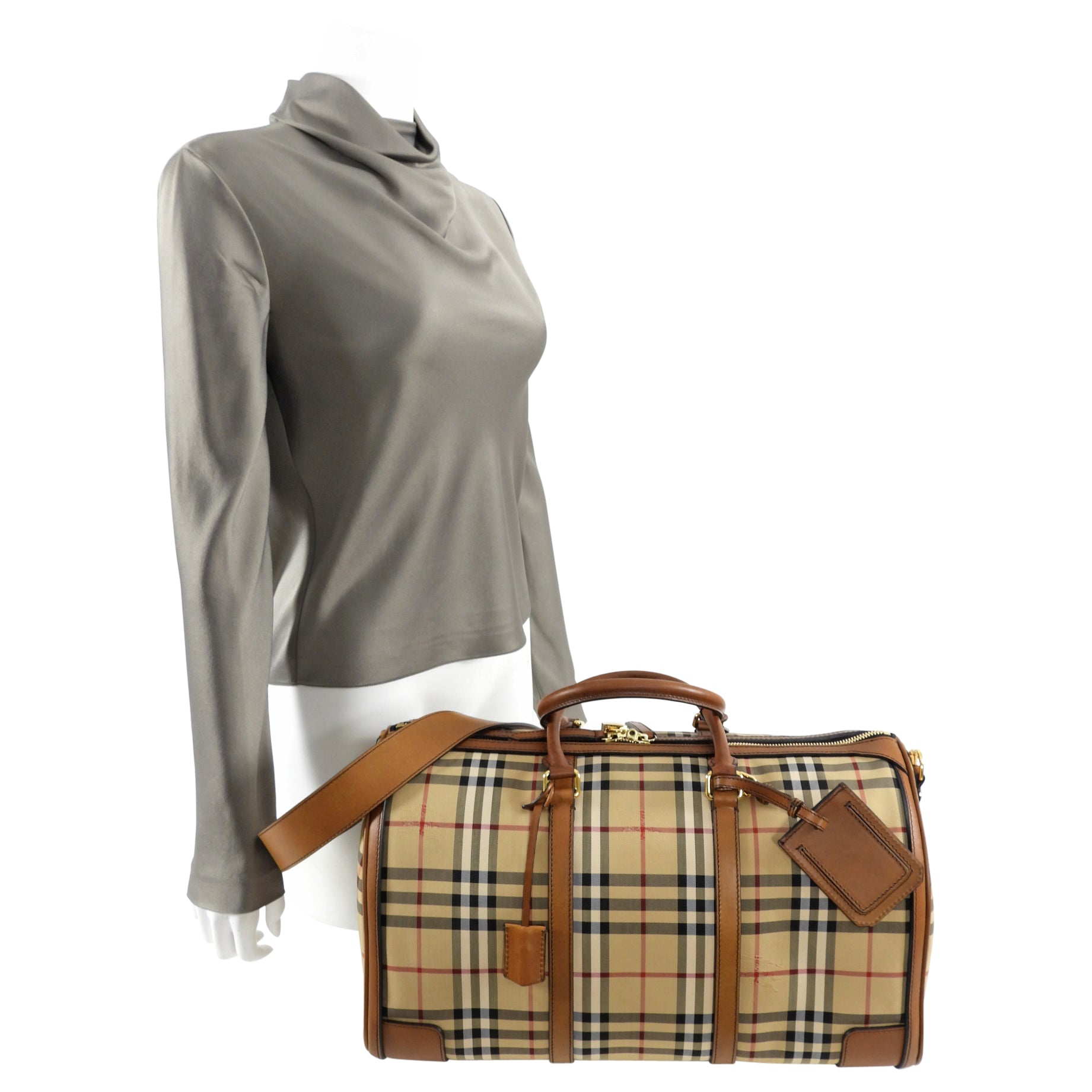 Burberry Horseferry Check Large Alchester Duffle Bag - Luxury Travel Duffel for Men & Women | Perfect for Gym, Weekend Getaways & Business Trips