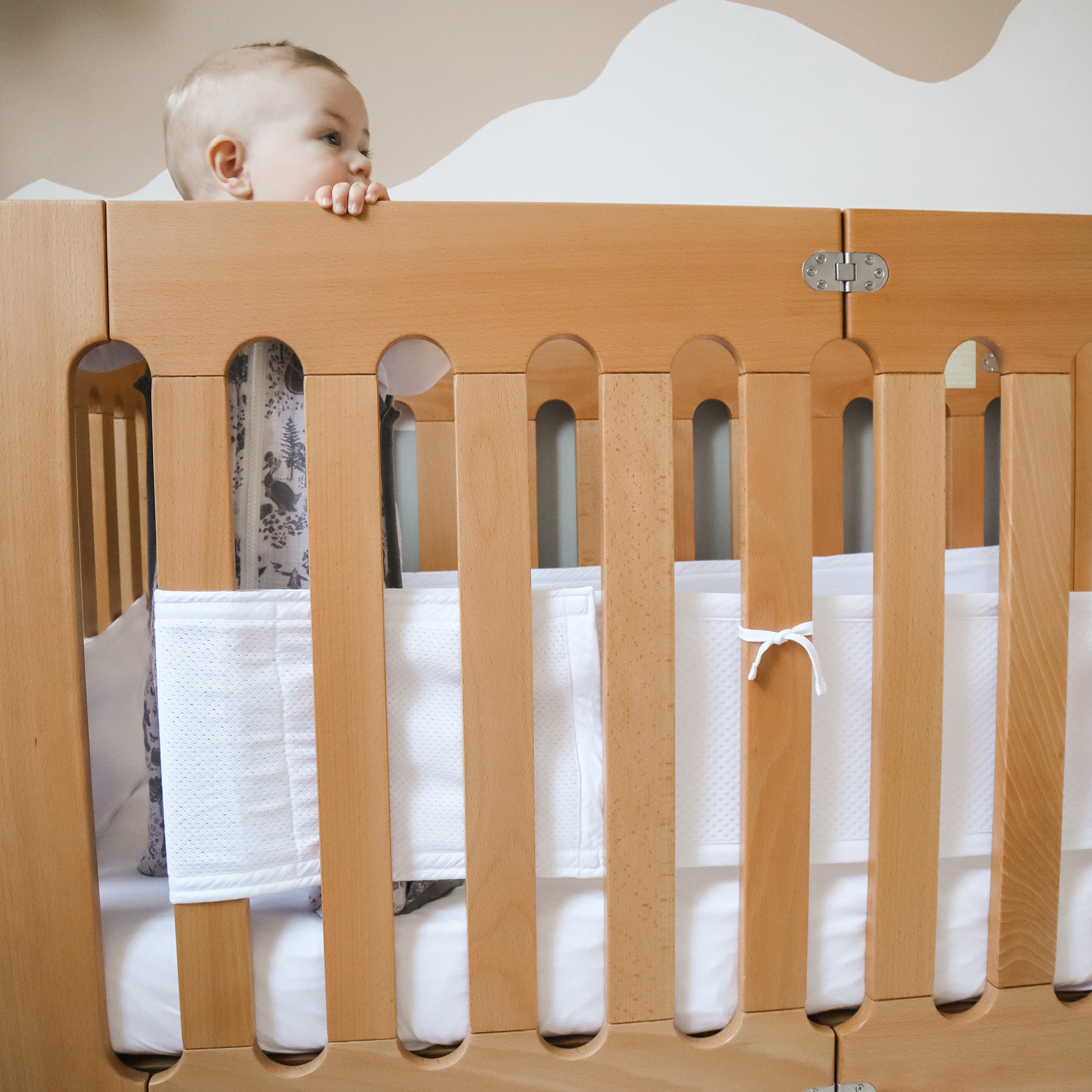 Breathe Easy® White Cot Liner - Soft, Breathable Baby Crib Mattress Cover for Safe & Comfortable Sleep - Perfect for Nursery, Daycare & Travel