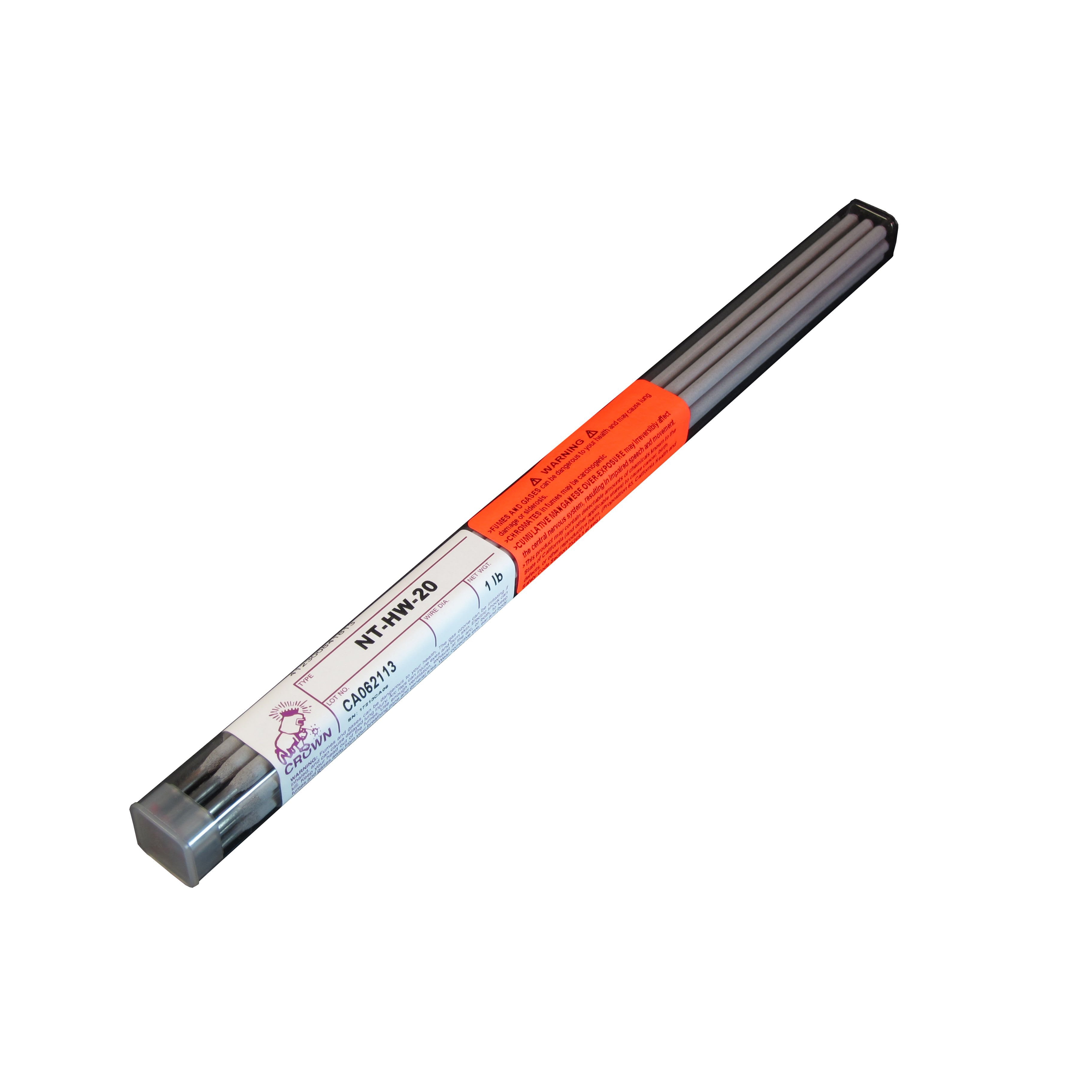 Crown Alloys NT HW 20 1/8 Electrode - 1 lb Tube (TENTHW/EO BP) for Welding, Metal Fabrication & Industrial Repairs