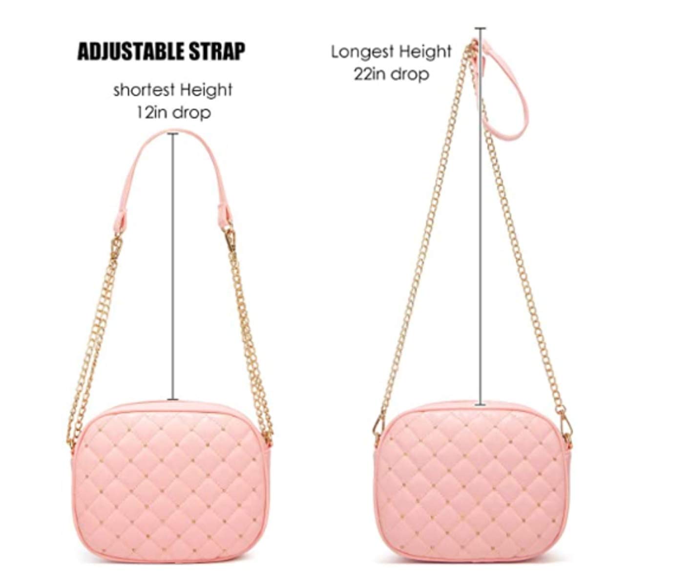 Hanbella Women's Crossbody Clutch Purse - Stylish Small Quilted Leather Shoulder Bag with Gold Chain for Women & Teens | Perfect for Parties, Date Nights & Everyday Use