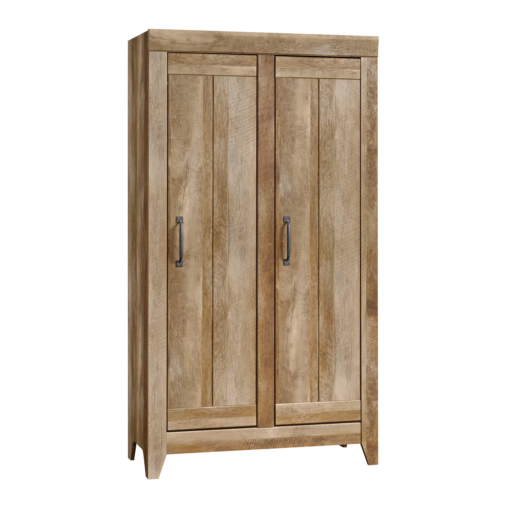 Sauder Adept Wide Storage Cabinet - Craftsman Oak Finish for Home Office, Living Room & Bedroom Organization