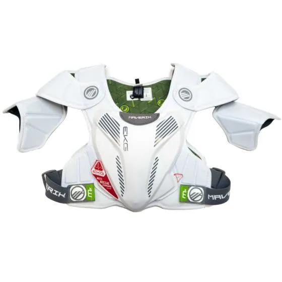 Maverik MX EKG White Lacrosse Shoulder Pads - Lightweight Protection for Men & Women - Perfect for Training, Games & Practice