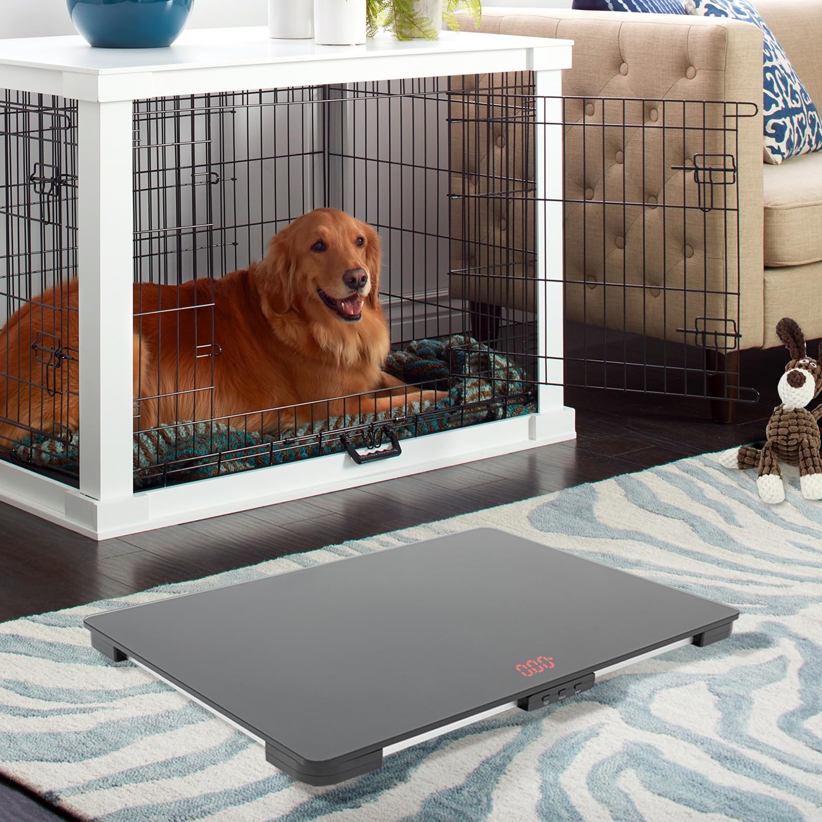 Digital Pet Scale for Dogs & Large Animals - Heavy-Duty 220 lbs Capacity Platform Scale with LCD Display - Perfect for Vet Clinics, Pet Hospitals & Home Use - Ideal for Weighing Dogs, Cats & Other Pets